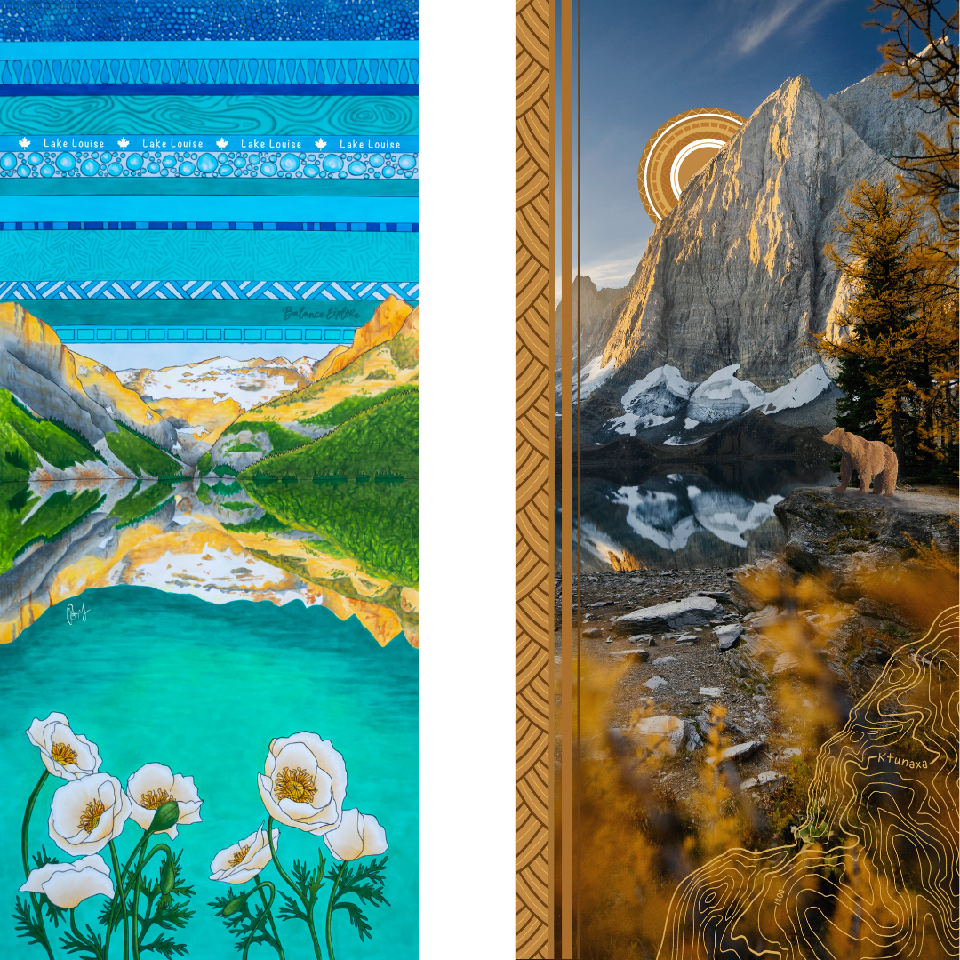 Your Choice: Set of 2 Buffs - Lake Louise Morning Fire, Love Powder, Bow Valley Aurora, Autumn Peaks, Lake Louise Golden Hour, Morant's Curve, Canmore Three Sisters, Rainbow Rockies, Rainbow Rockies Jr. ⌲ LIMITED EDITION