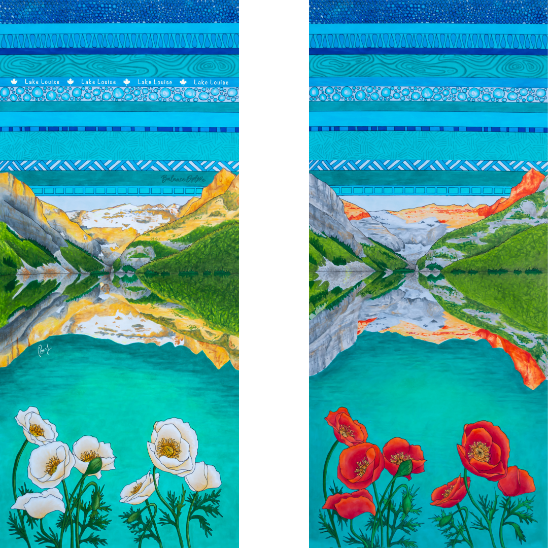 Your Choice: Set of 2 Buffs - Lake Louise Morning Fire, Love Powder, Bow Valley Aurora, Autumn Peaks, Lake Louise Golden Hour, Morant's Curve, Canmore Three Sisters, Rainbow Rockies, Rainbow Rockies Jr. ⌲ LIMITED EDITION