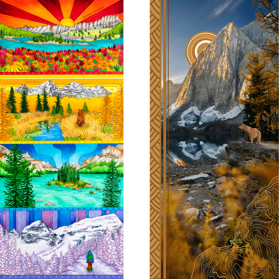 Your Choice: Set of 2 Buffs - Lake Louise Morning Fire, Love Powder, Bow Valley Aurora, Autumn Peaks, Lake Louise Golden Hour, Morant's Curve, Canmore Three Sisters, Rainbow Rockies, Rainbow Rockies Jr. ⌲ LIMITED EDITION