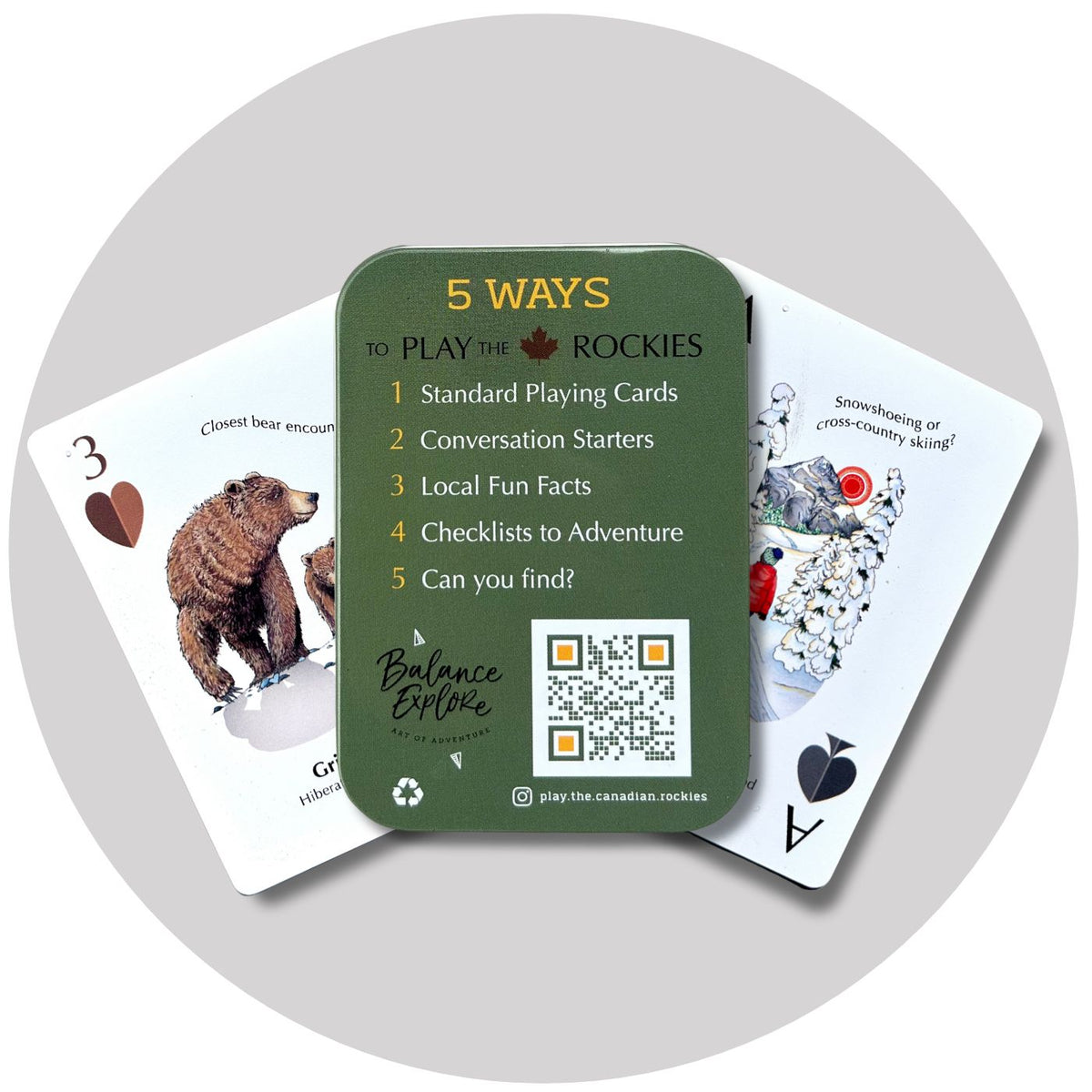 Play the Canadian Rockies 2.0 – Hand-Drawn Waterproof Playing Cards ⌲ Collectible Souvenir Deck Made with Recyclable Plastic
