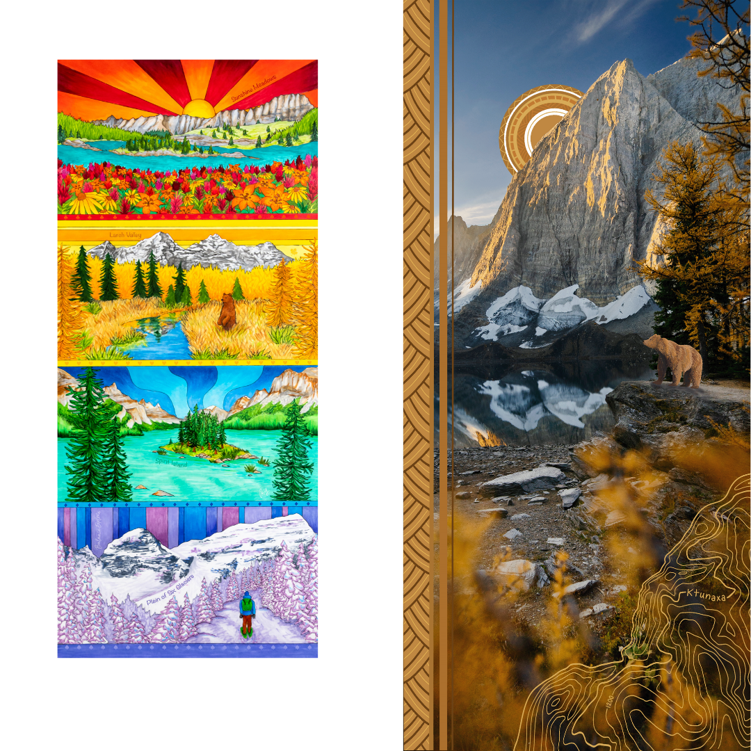 Your Choice: Set of 2 Buffs - Lake Louise Morning Fire, Love Powder, Bow Valley Aurora, Autumn Peaks, Lake Louise Golden Hour, Morant's Curve, Canmore Three Sisters, Rainbow Rockies, Rainbow Rockies Jr. ⌲ LIMITED EDITION