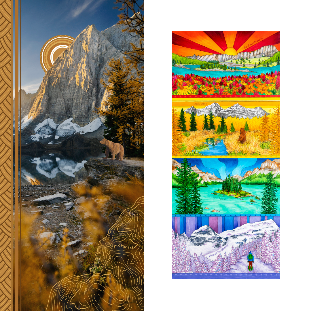 Your Choice: Set of 2 Buffs - Lake Louise Morning Fire, Love Powder, Bow Valley Aurora, Autumn Peaks, Lake Louise Golden Hour, Morant's Curve, Canmore Three Sisters, Rainbow Rockies, Rainbow Rockies Jr. ⌲ LIMITED EDITION