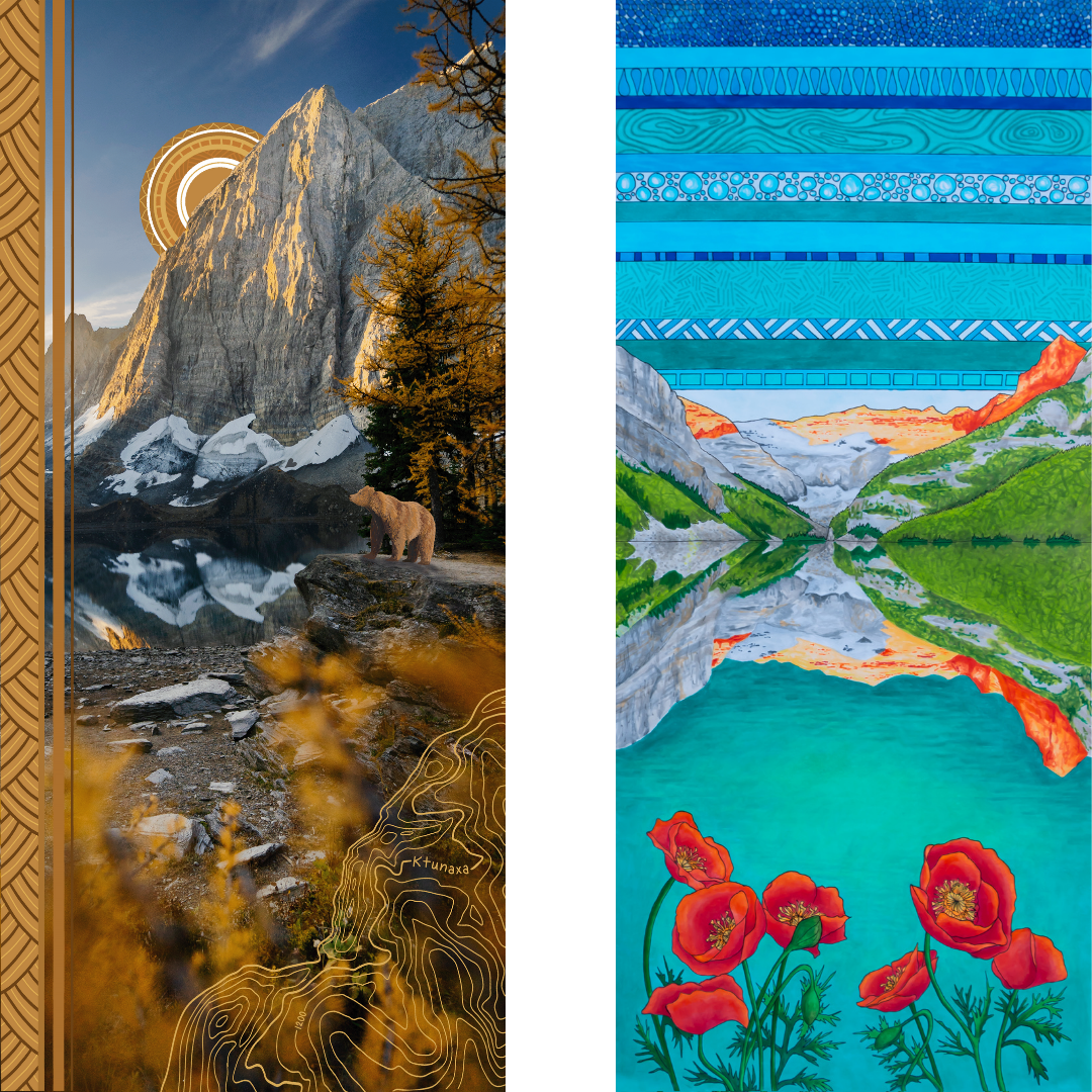 Your Choice: Set of 2 Buffs - Lake Louise Morning Fire, Love Powder, Bow Valley Aurora, Autumn Peaks, Lake Louise Golden Hour, Morant's Curve, Canmore Three Sisters, Rainbow Rockies, Rainbow Rockies Jr. ⌲ LIMITED EDITION