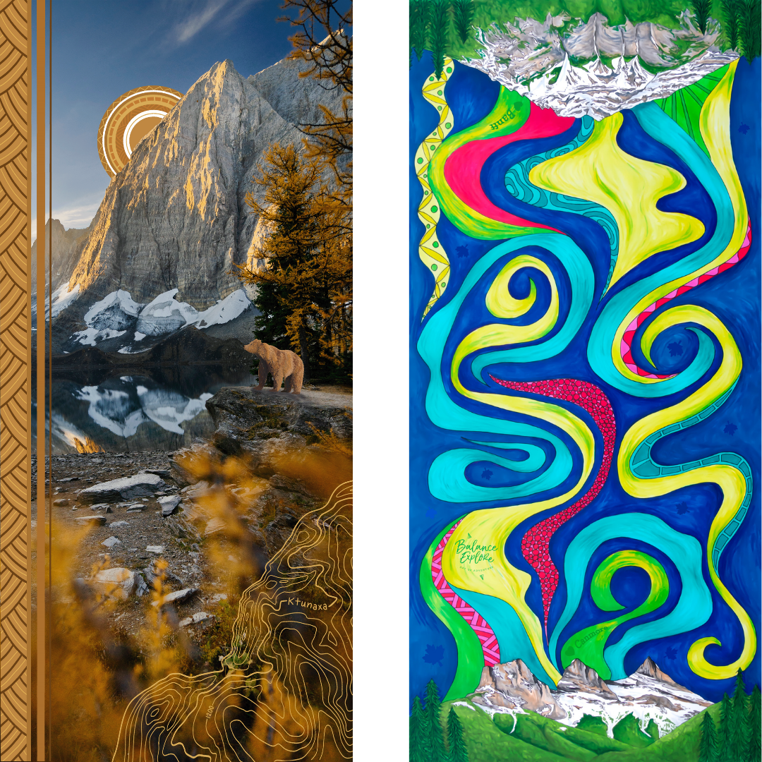 Your Choice: Set of 2 Buffs - Lake Louise Morning Fire, Love Powder, Bow Valley Aurora, Autumn Peaks, Lake Louise Golden Hour, Morant's Curve, Canmore Three Sisters, Rainbow Rockies, Rainbow Rockies Jr. ⌲ LIMITED EDITION
