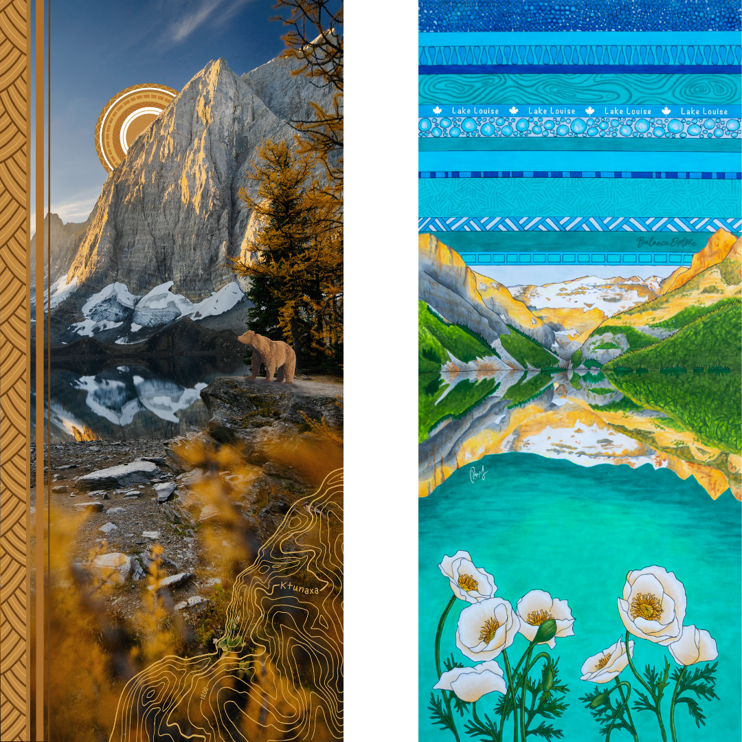 Your Choice: Set of 2 Buffs - Lake Louise Morning Fire, Love Powder, Bow Valley Aurora, Autumn Peaks, Lake Louise Golden Hour, Morant's Curve, Canmore Three Sisters, Rainbow Rockies, Rainbow Rockies Jr. ⌲ LIMITED EDITION