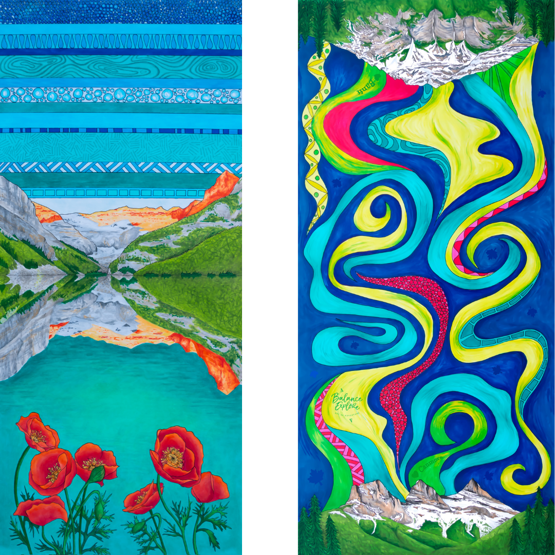 Your Choice: Set of 2 Buffs - Lake Louise Morning Fire, Love Powder, Bow Valley Aurora, Autumn Peaks, Lake Louise Golden Hour, Morant's Curve, Canmore Three Sisters, Rainbow Rockies, Rainbow Rockies Jr. ⌲ LIMITED EDITION