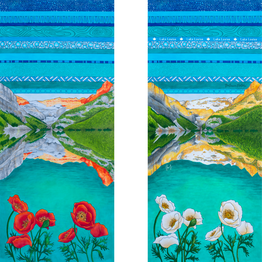Your Choice: Set of 2 Buffs - Lake Louise Morning Fire, Love Powder, Bow Valley Aurora, Autumn Peaks, Lake Louise Golden Hour, Morant's Curve, Canmore Three Sisters, Rainbow Rockies, Rainbow Rockies Jr. ⌲ LIMITED EDITION