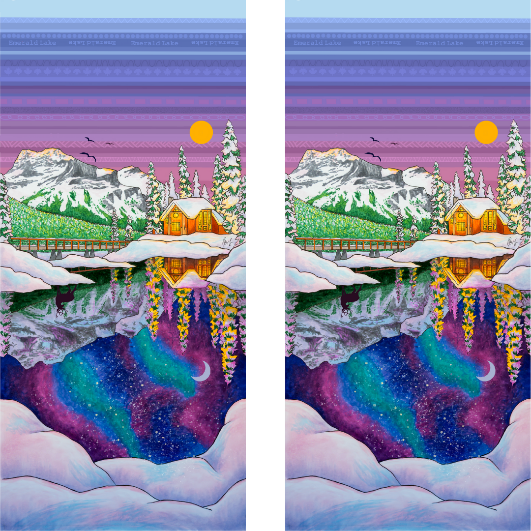 Your Choice: Set of 2 Buffs - Lake Louise Morning Fire, Love Powder, Bow Valley Aurora, Autumn Peaks, Lake Louise Golden Hour, Morant's Curve, Canmore Three Sisters, Rainbow Rockies, Rainbow Rockies Jr. ⌲ LIMITED EDITION