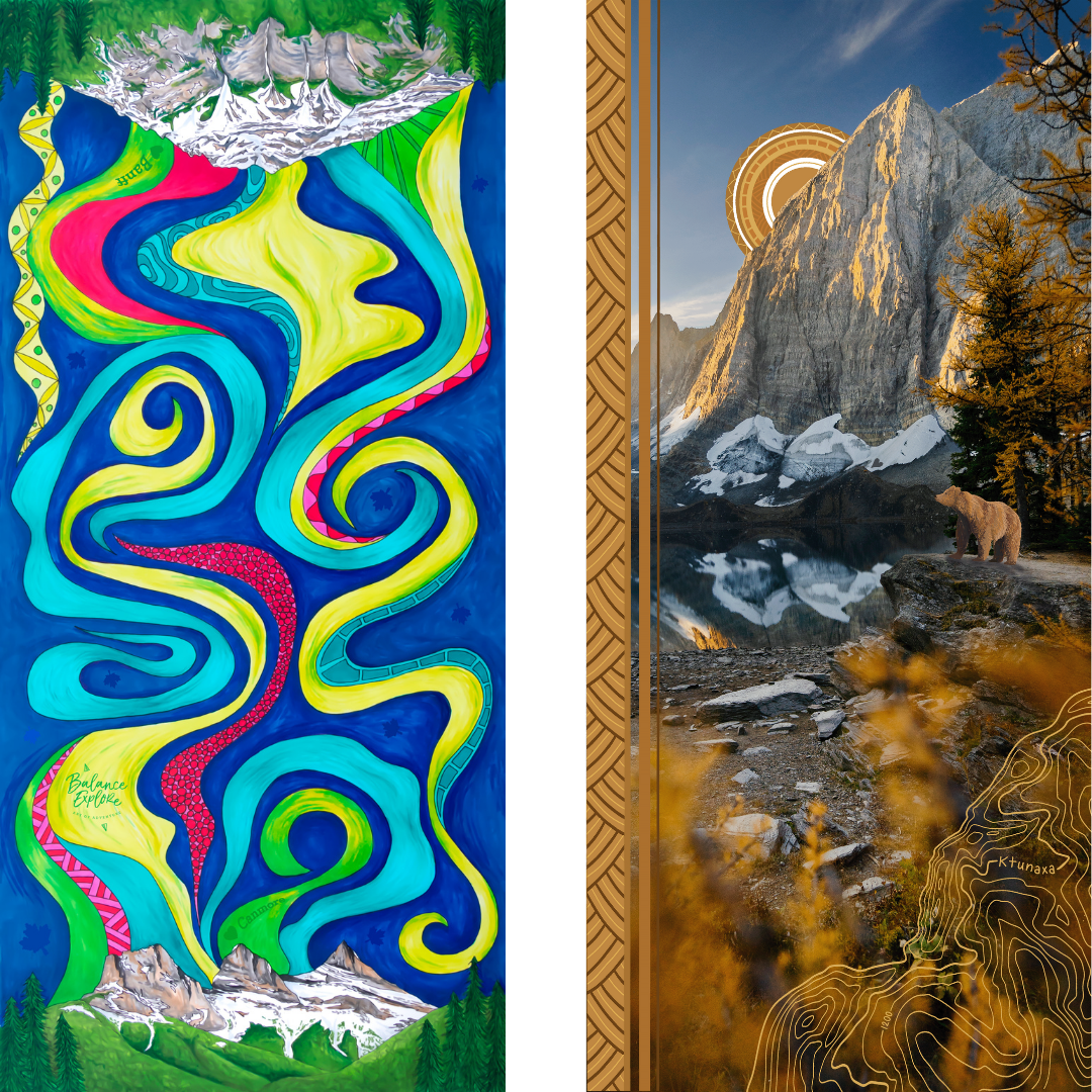 Your Choice: Set of 2 Buffs - Lake Louise Morning Fire, Love Powder, Bow Valley Aurora, Autumn Peaks, Lake Louise Golden Hour, Morant's Curve, Canmore Three Sisters, Rainbow Rockies, Rainbow Rockies Jr. ⌲ LIMITED EDITION