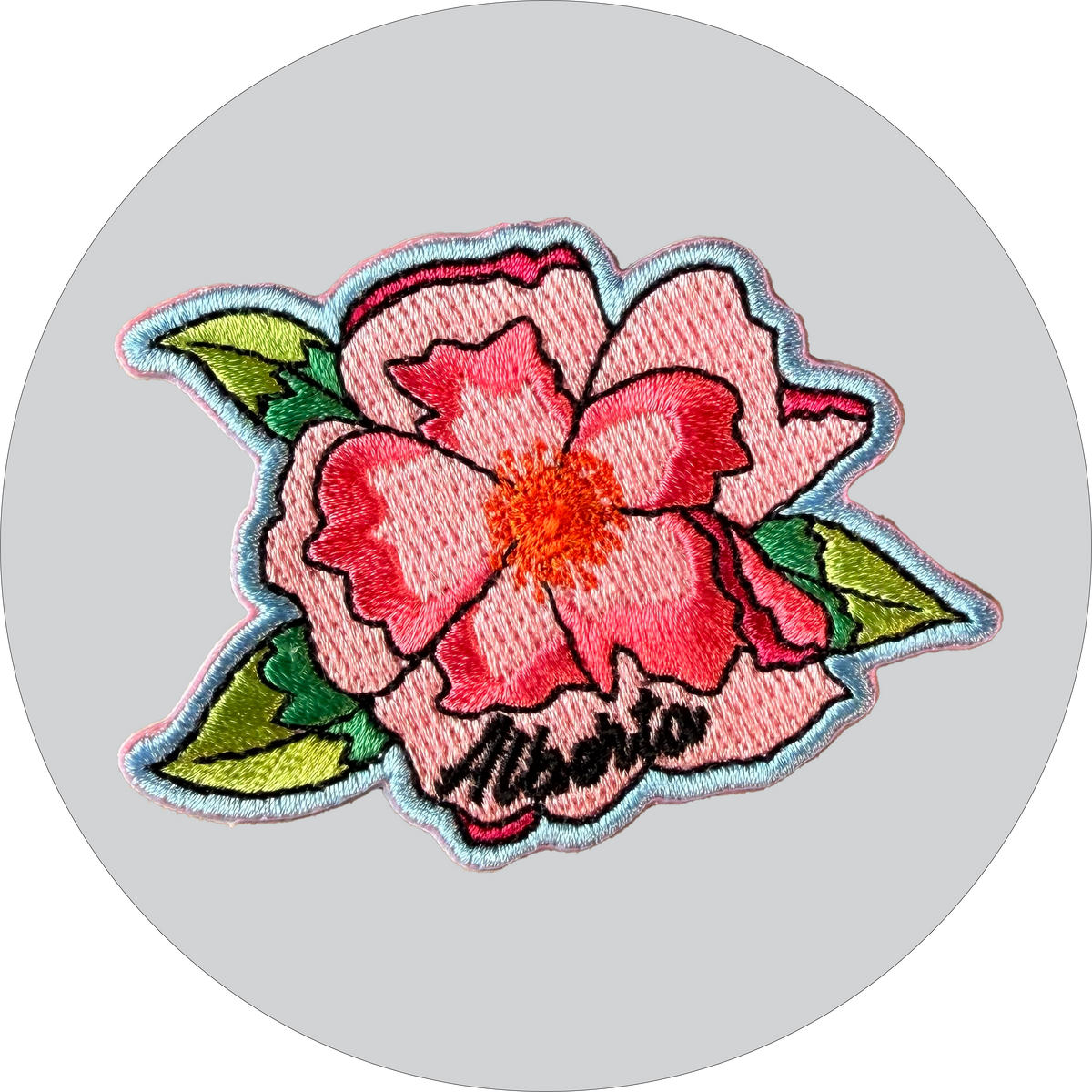 Alberta Wild Rose Embroidered Patch