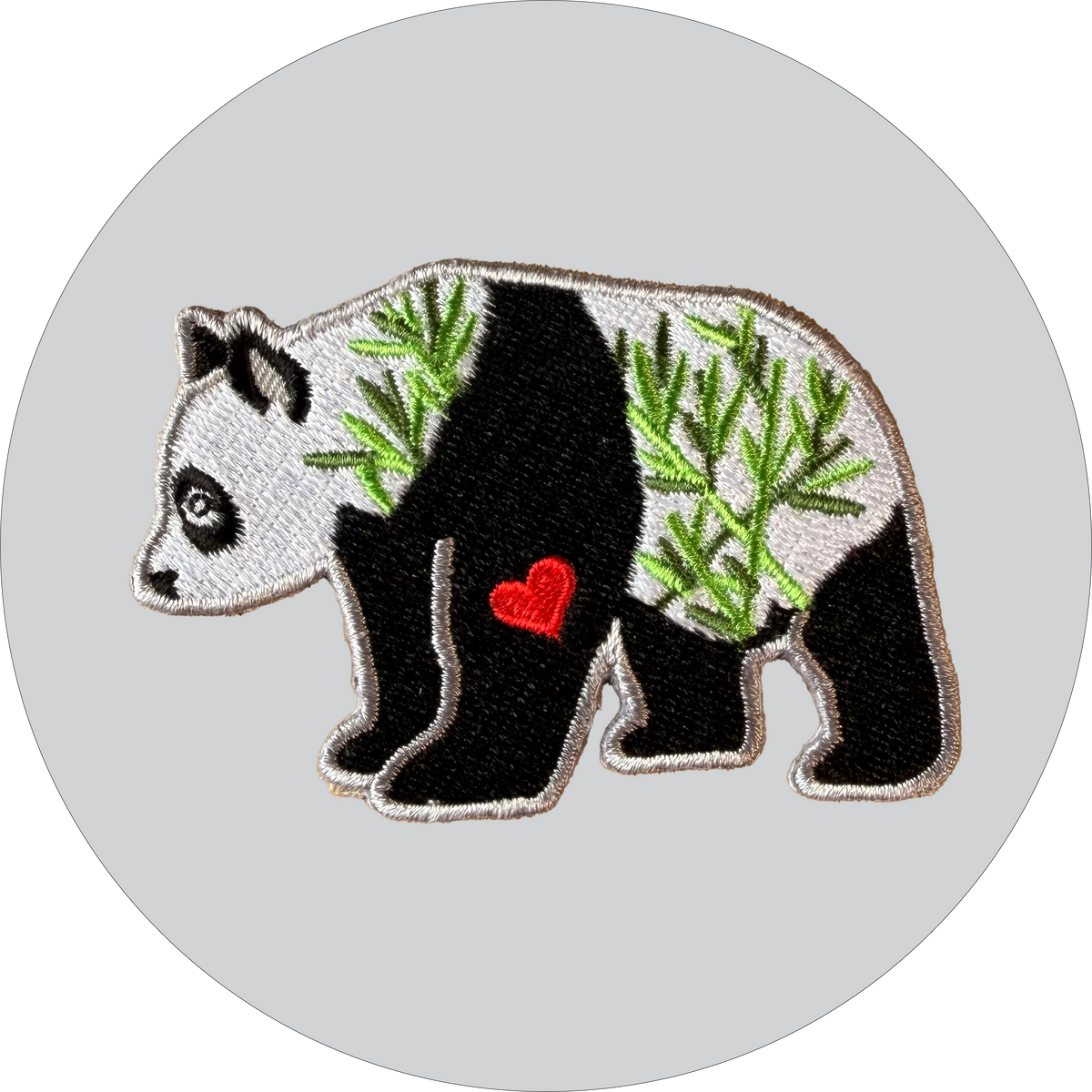 Panda Embroidered Patch: Love Bamboo