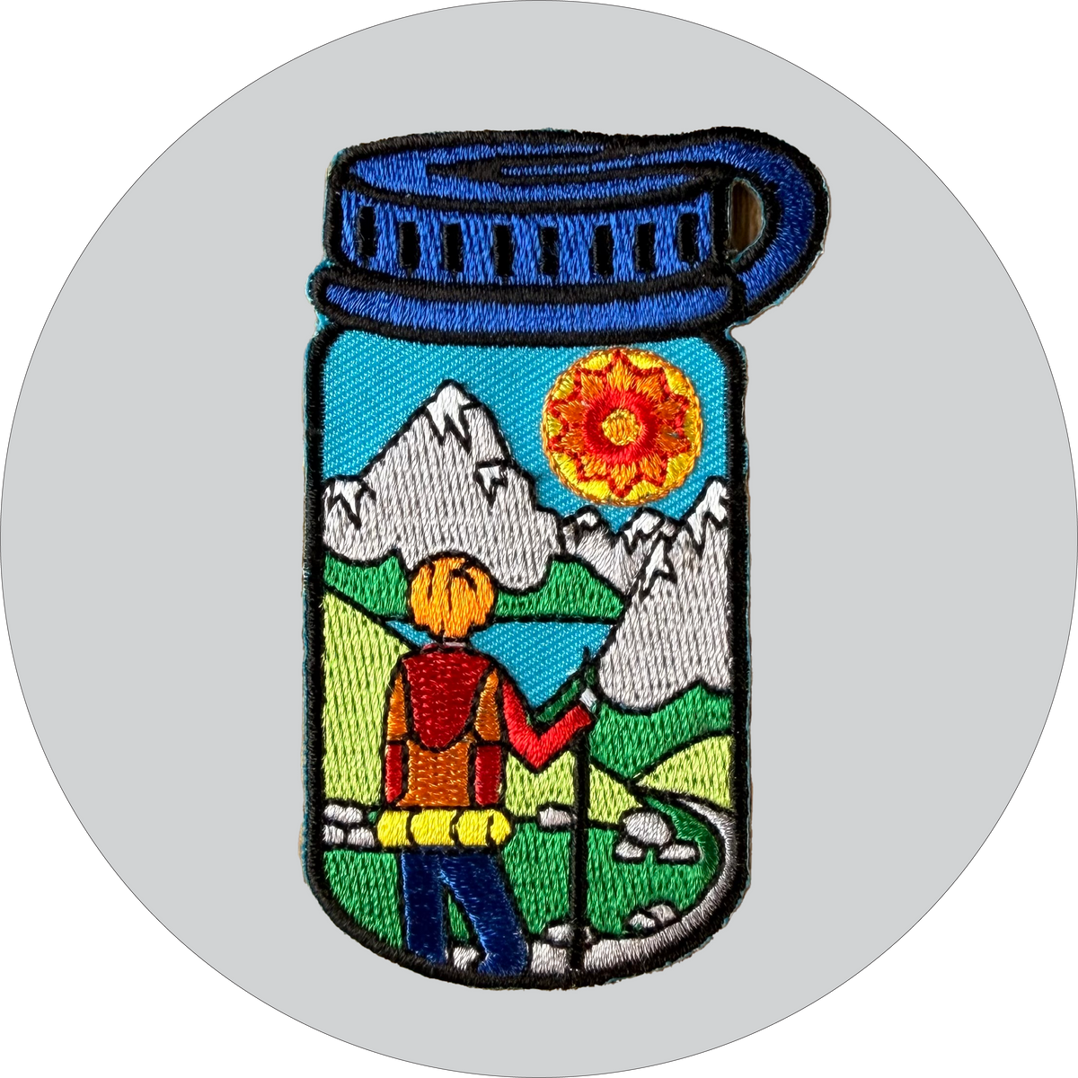 Hiking Water Bottle Embroidered Patch