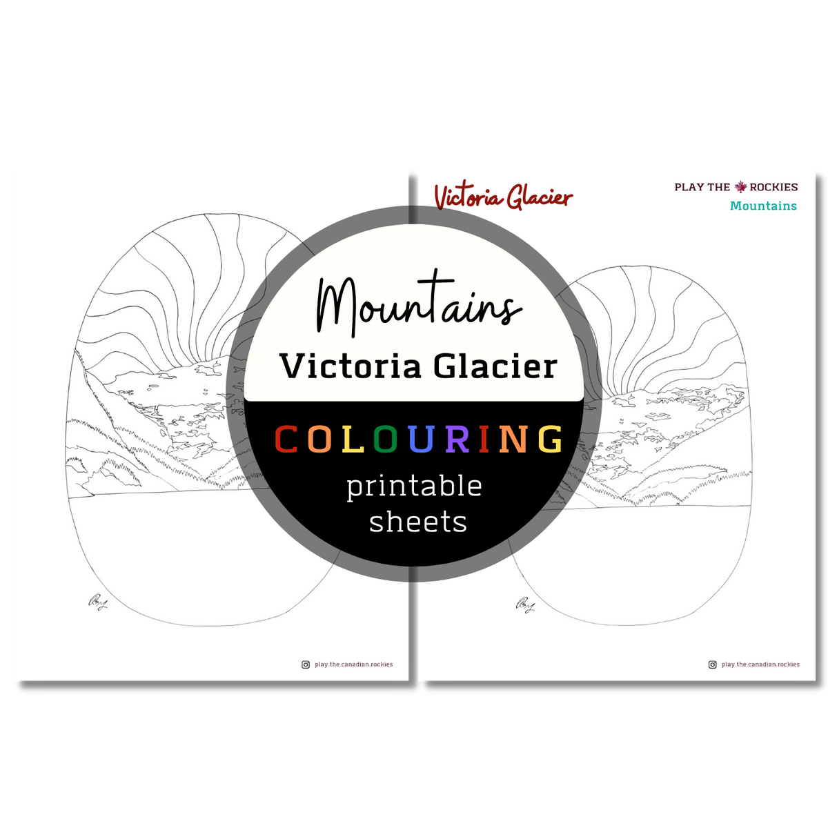 Mountains: Victoria Glacier Colouring Sheets ⌲ Printable