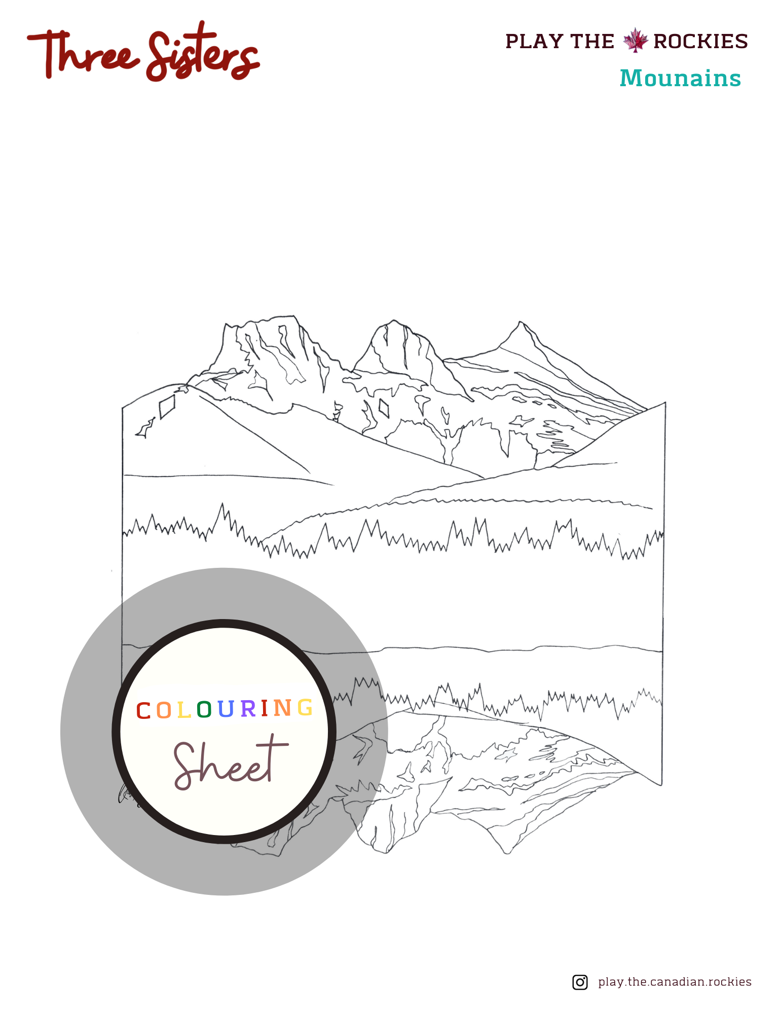 E-book: Colouring Book Play the Canadian Rockies ⌲ Printable