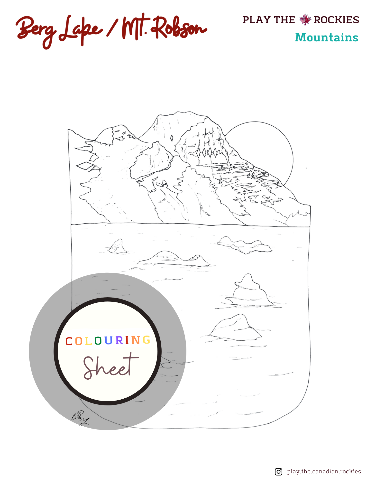 E-book: Colouring Book Play the Canadian Rockies ⌲ Printable
