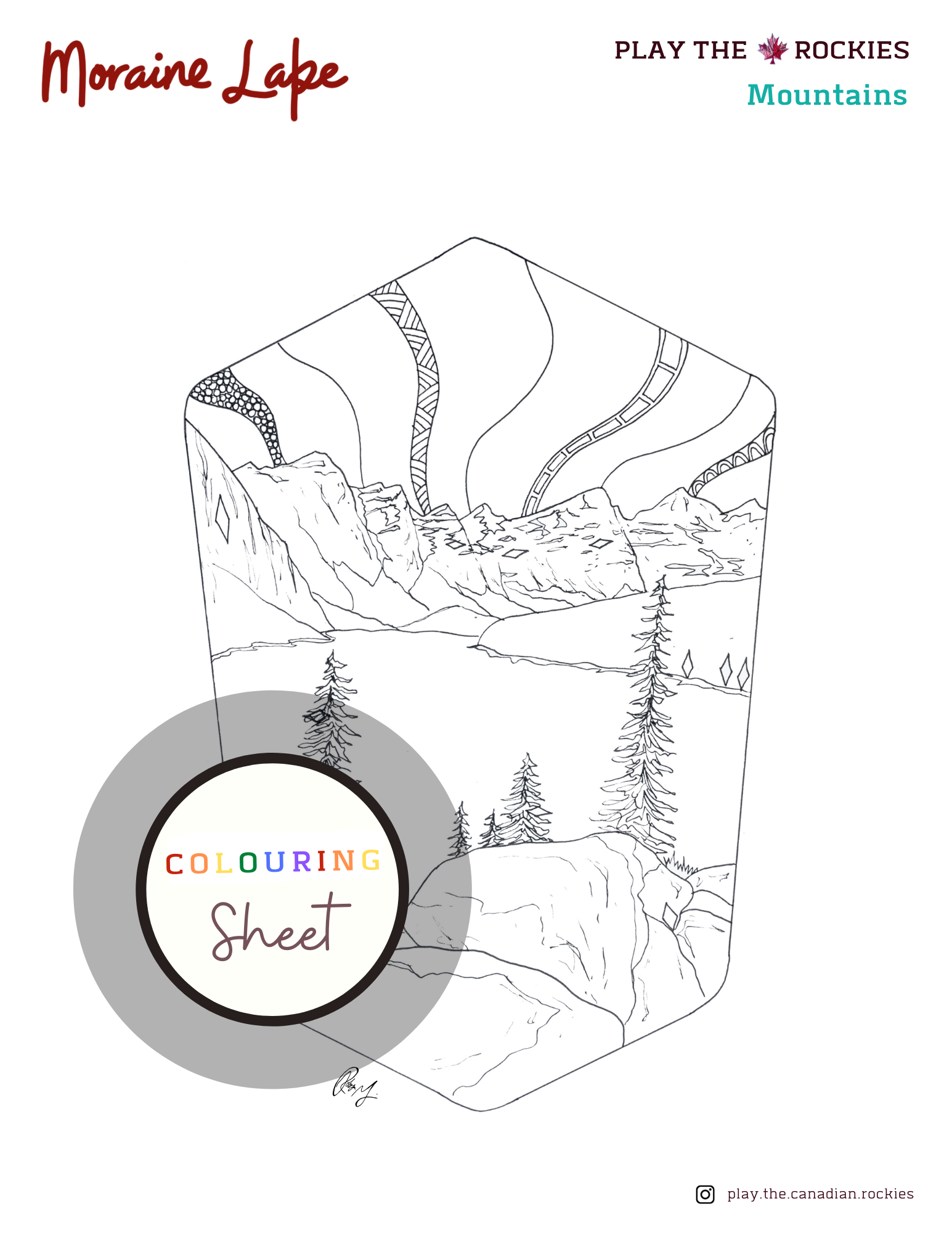 E-book: Colouring Book Play the Canadian Rockies ⌲ Printable