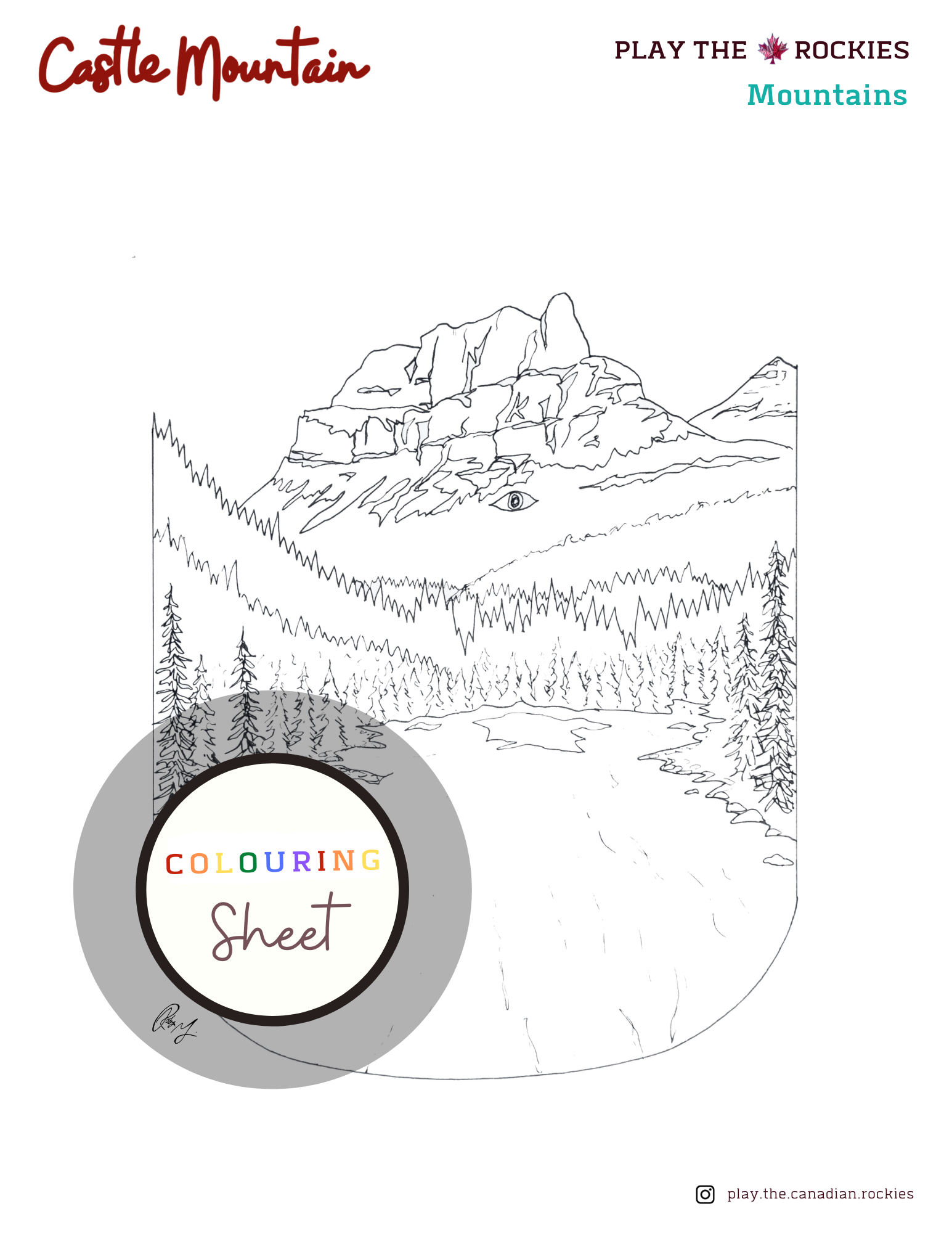 E-book: Colouring Book Play the Canadian Rockies ⌲ Printable