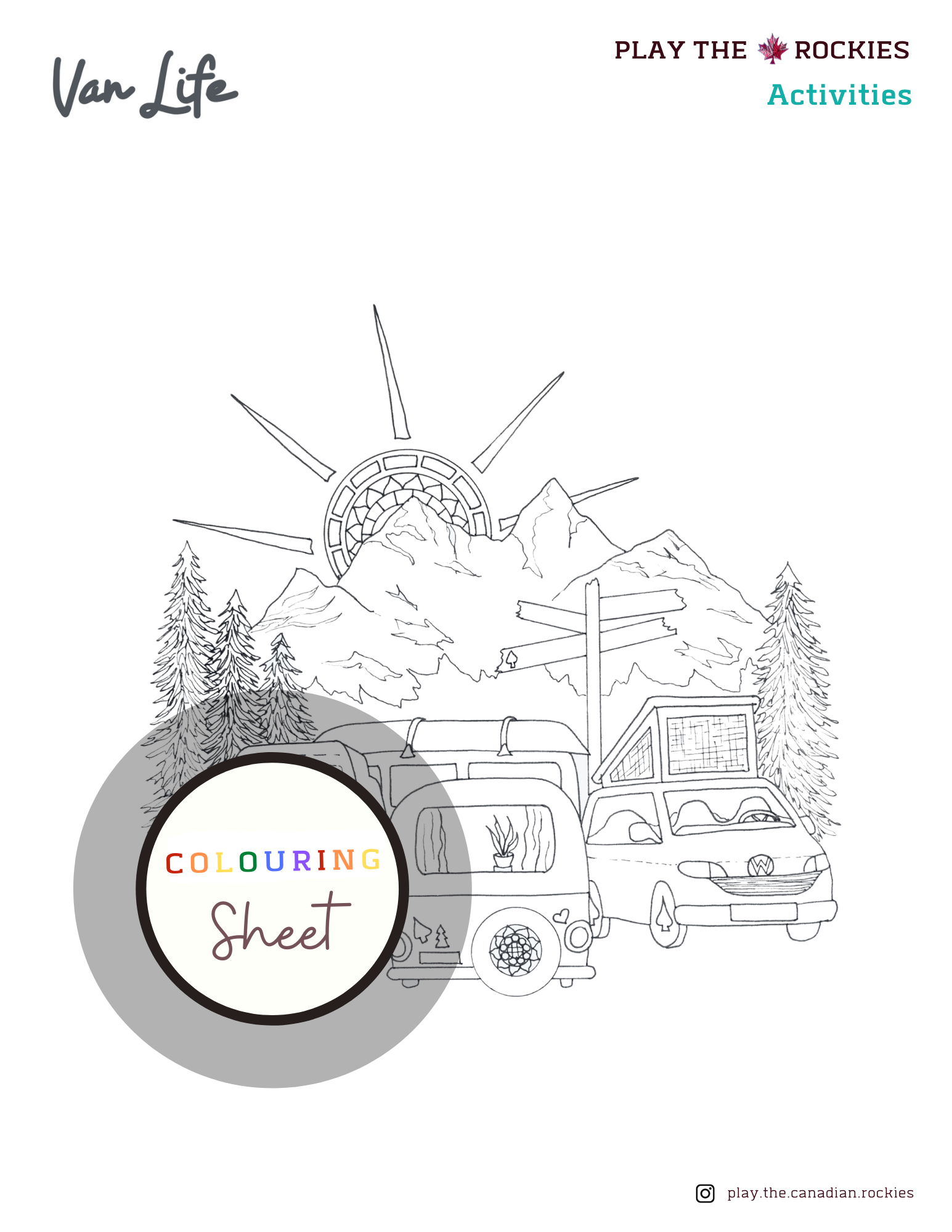 E-book: Colouring Book Play the Canadian Rockies ⌲ Printable