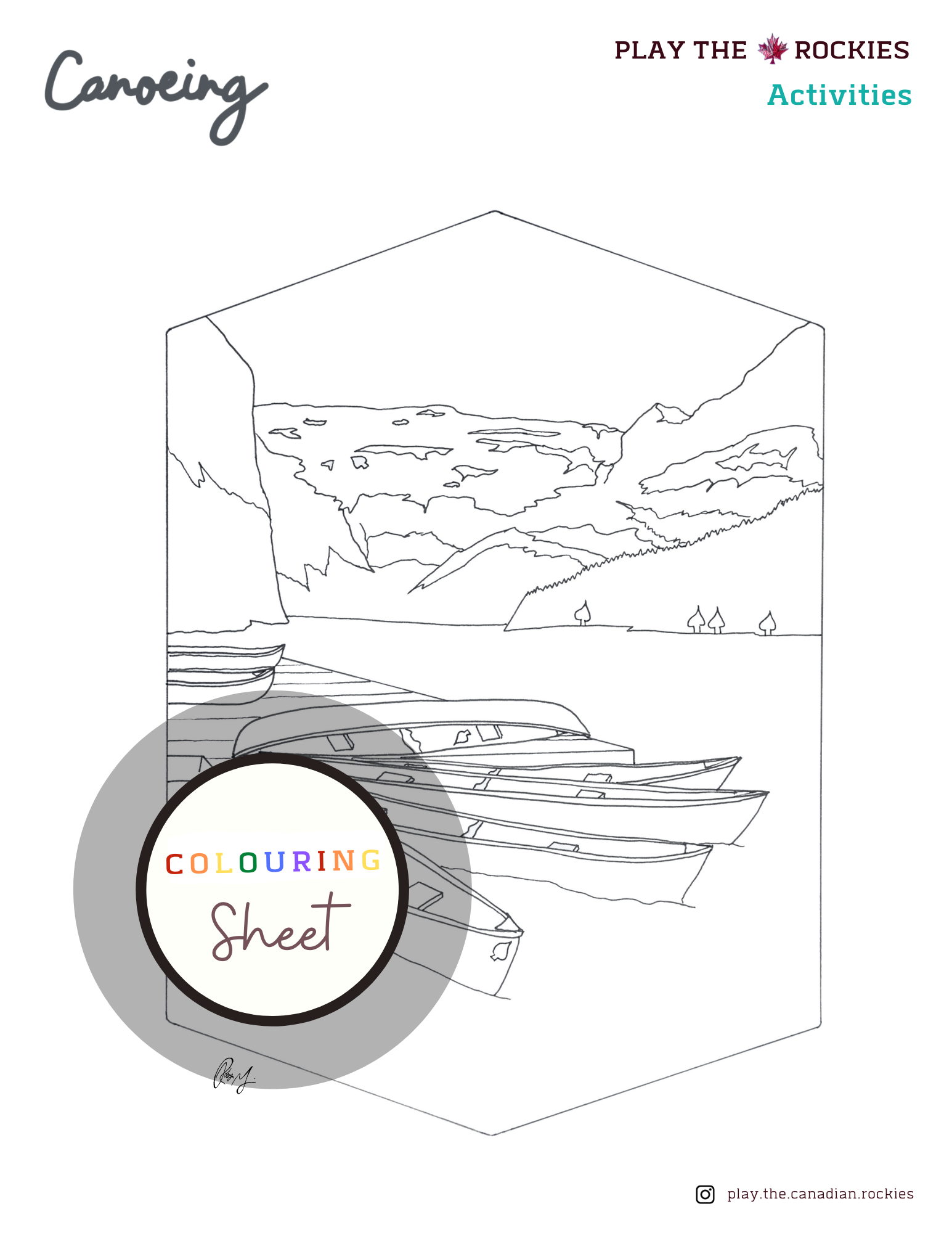 E-book: Colouring Book Play the Canadian Rockies ⌲ Printable