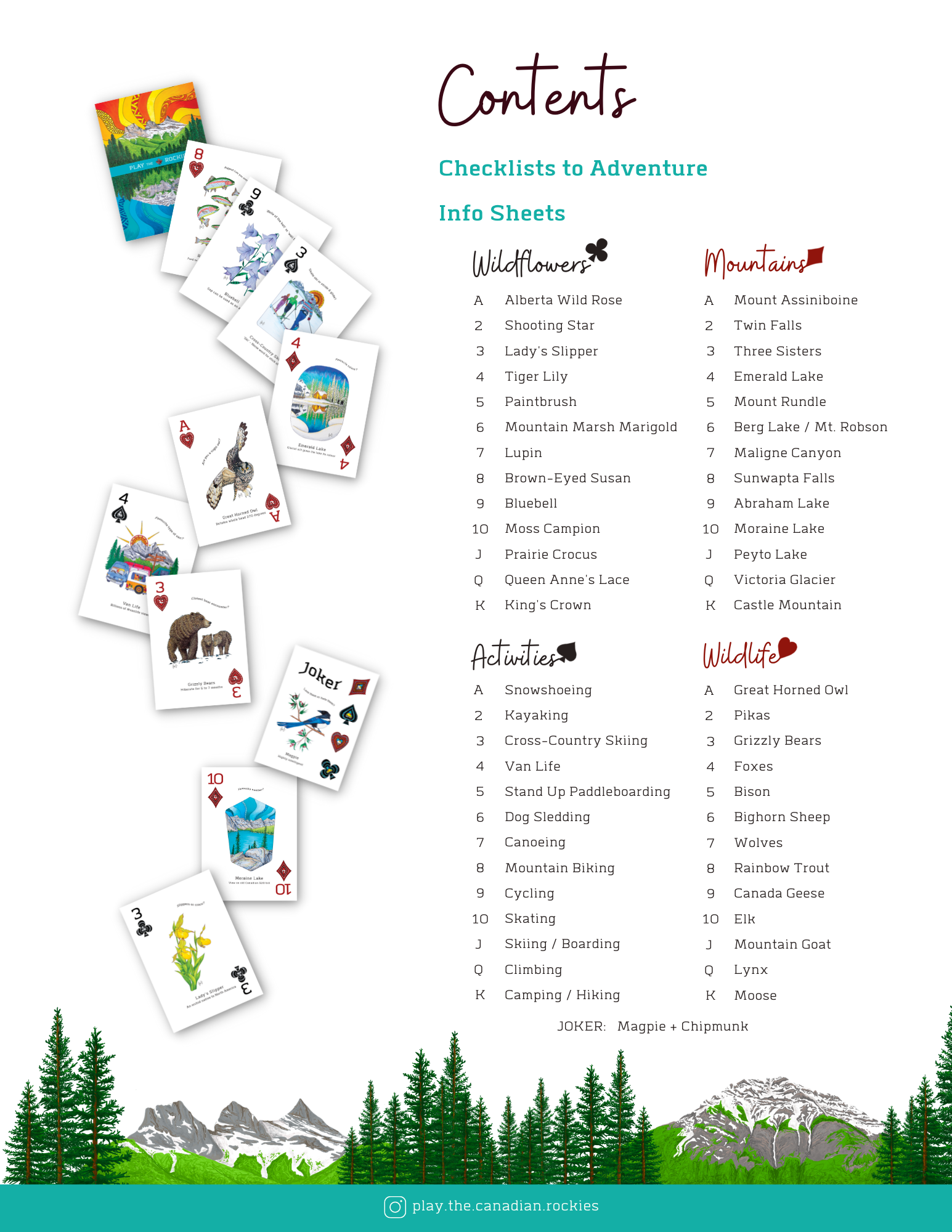 E-book of all: 54 Information Sheets • Mountains • Wildlife • Activities • Wildflowers