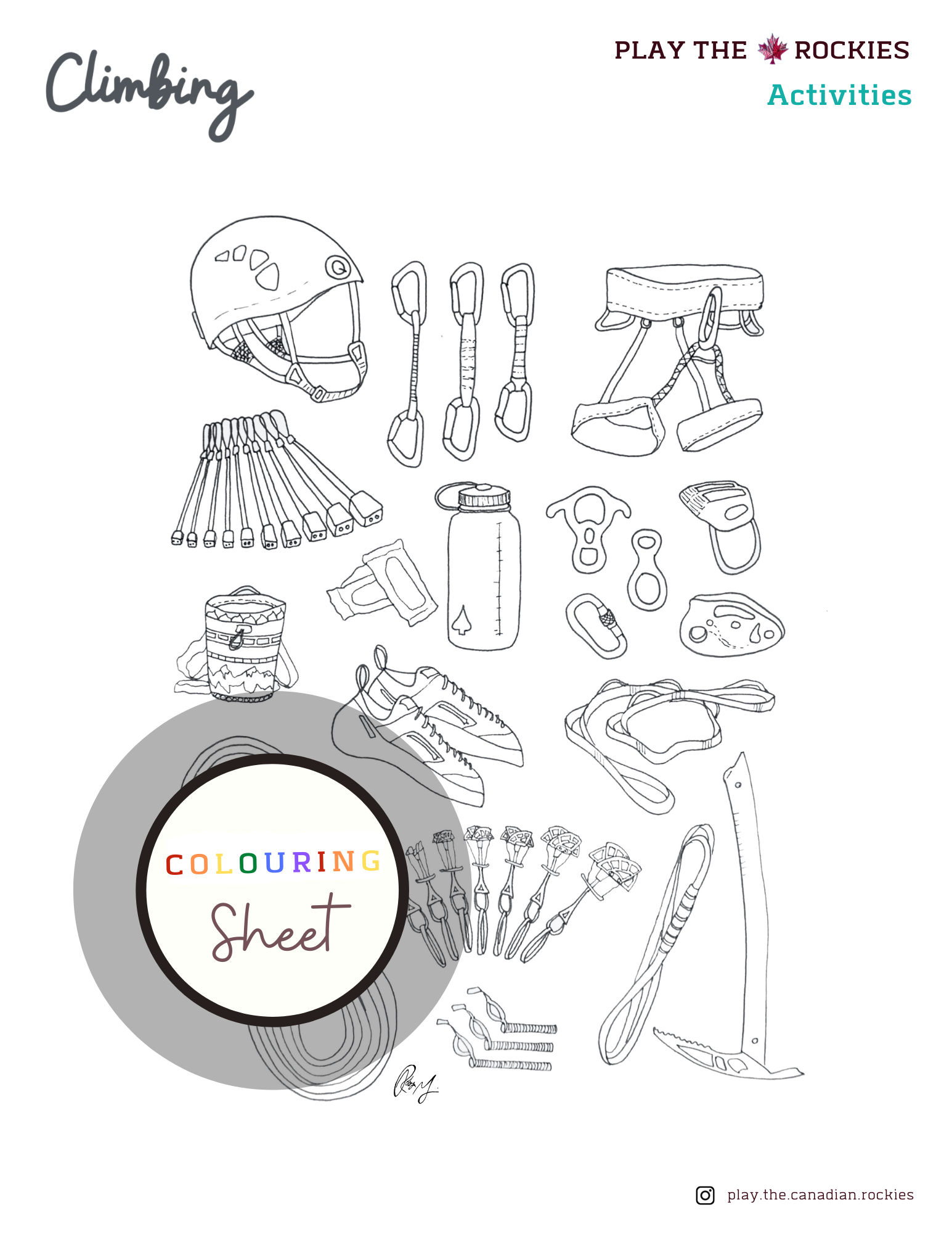 E-book: Colouring Book Play the Canadian Rockies ⌲ Printable