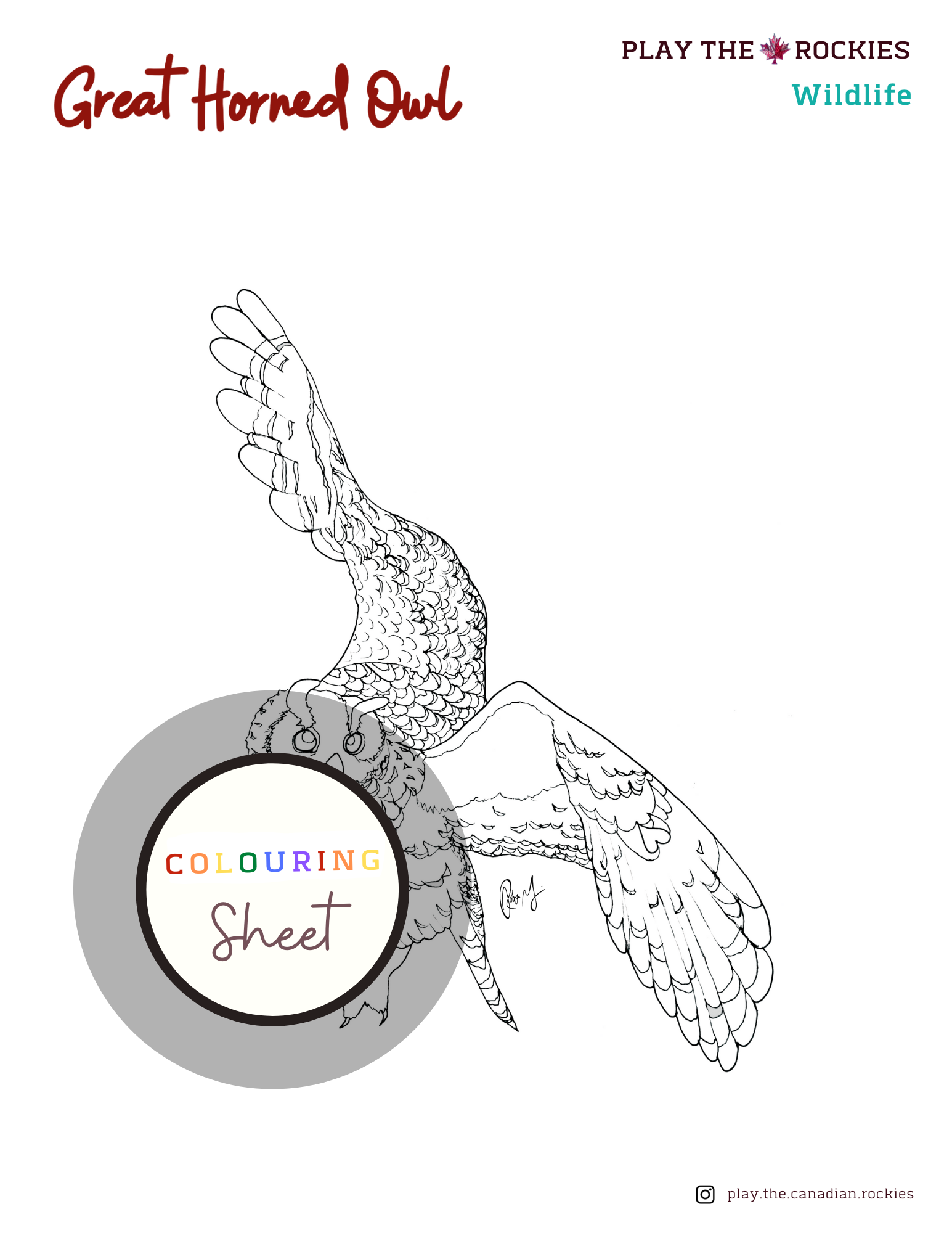 E-book: Colouring Book Play the Canadian Rockies ⌲ Printable