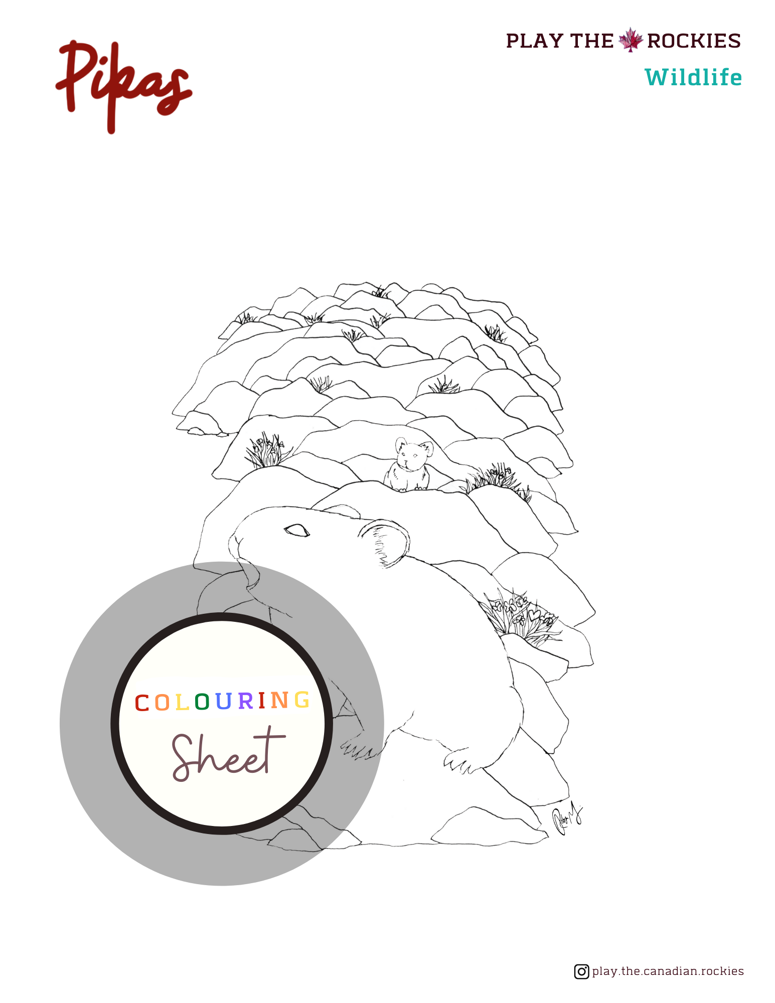 E-book: Colouring Book Play the Canadian Rockies ⌲ Printable