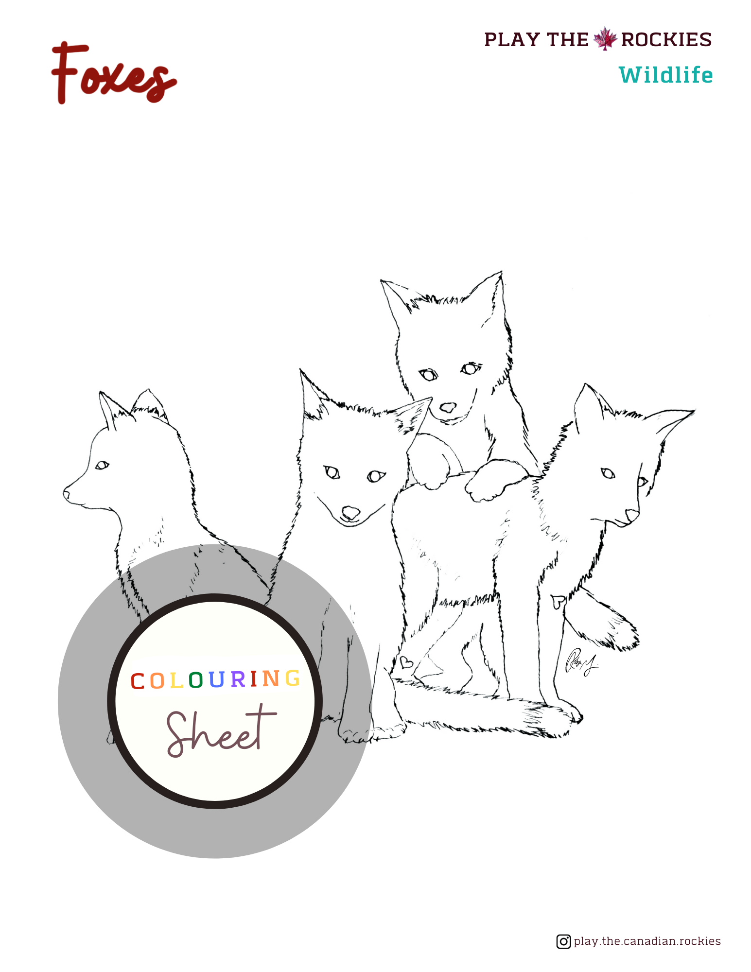 E-book: Colouring Book Play the Canadian Rockies ⌲ Printable