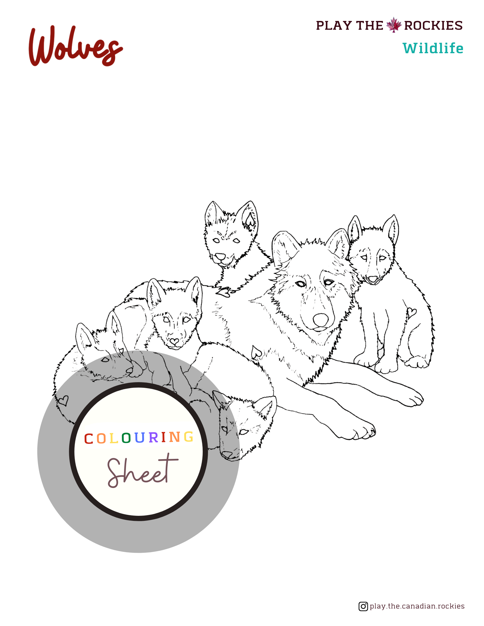 E-book: Colouring Book Play the Canadian Rockies ⌲ Printable