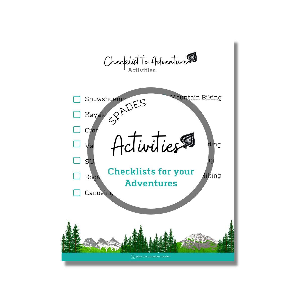 Checklist to Adventure: Activities - Spades ⌲ Printable