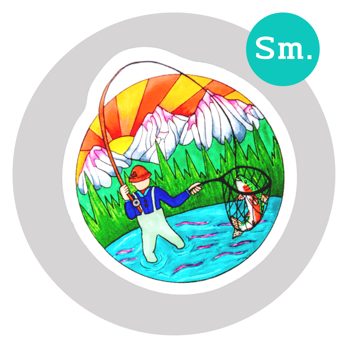Love Fishing Sticker ⌲ Small 2"x2"