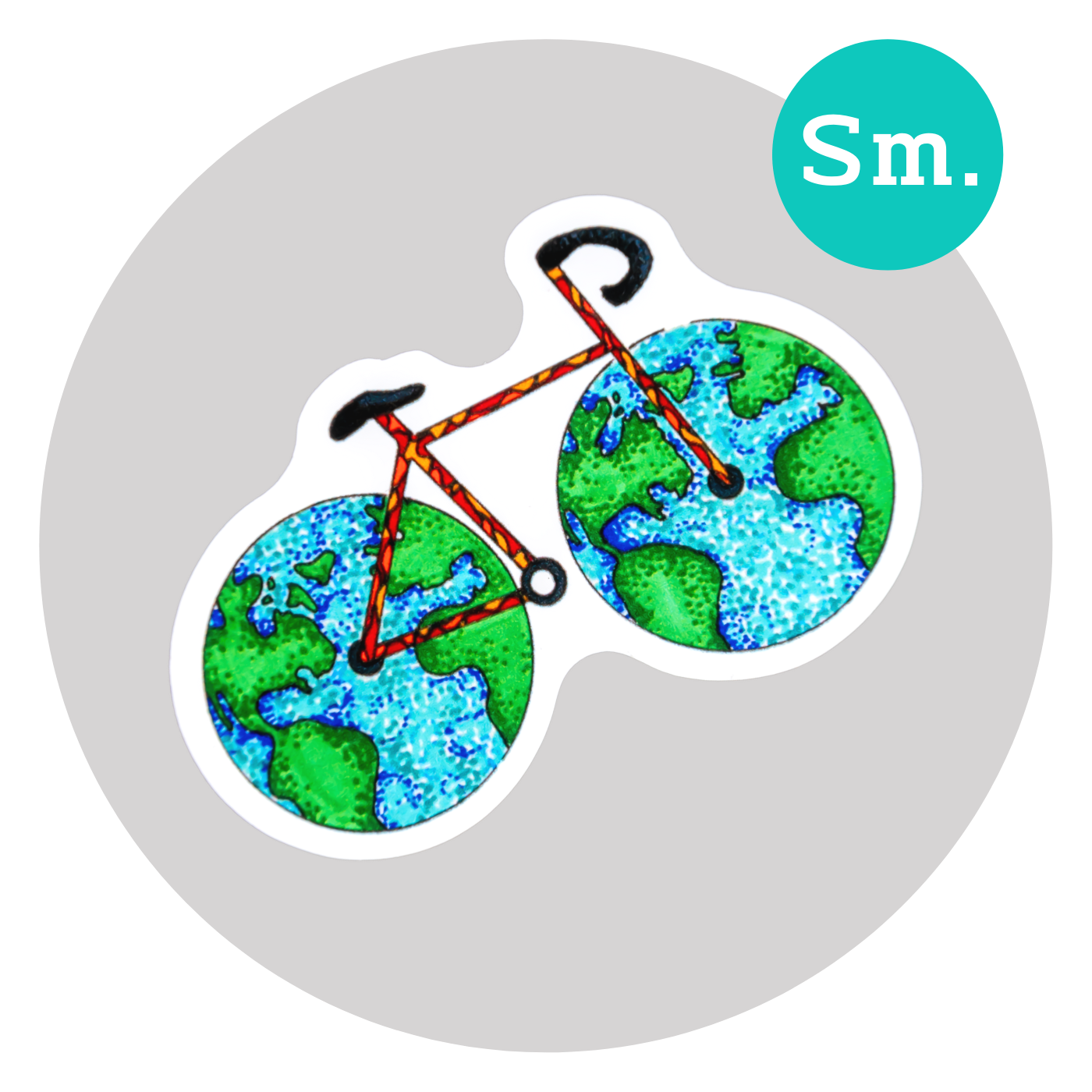 World Bike Sticker ⌲ Small 2.2"x1.5"