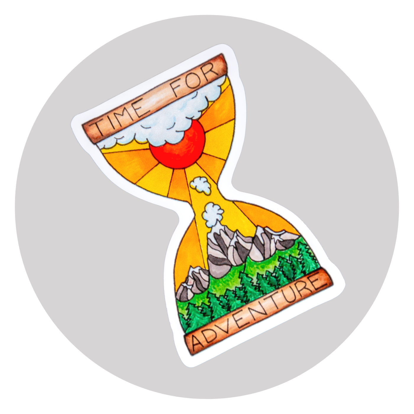 Time for Adventure Sticker ⌲ Small 2.25 "x1.75"