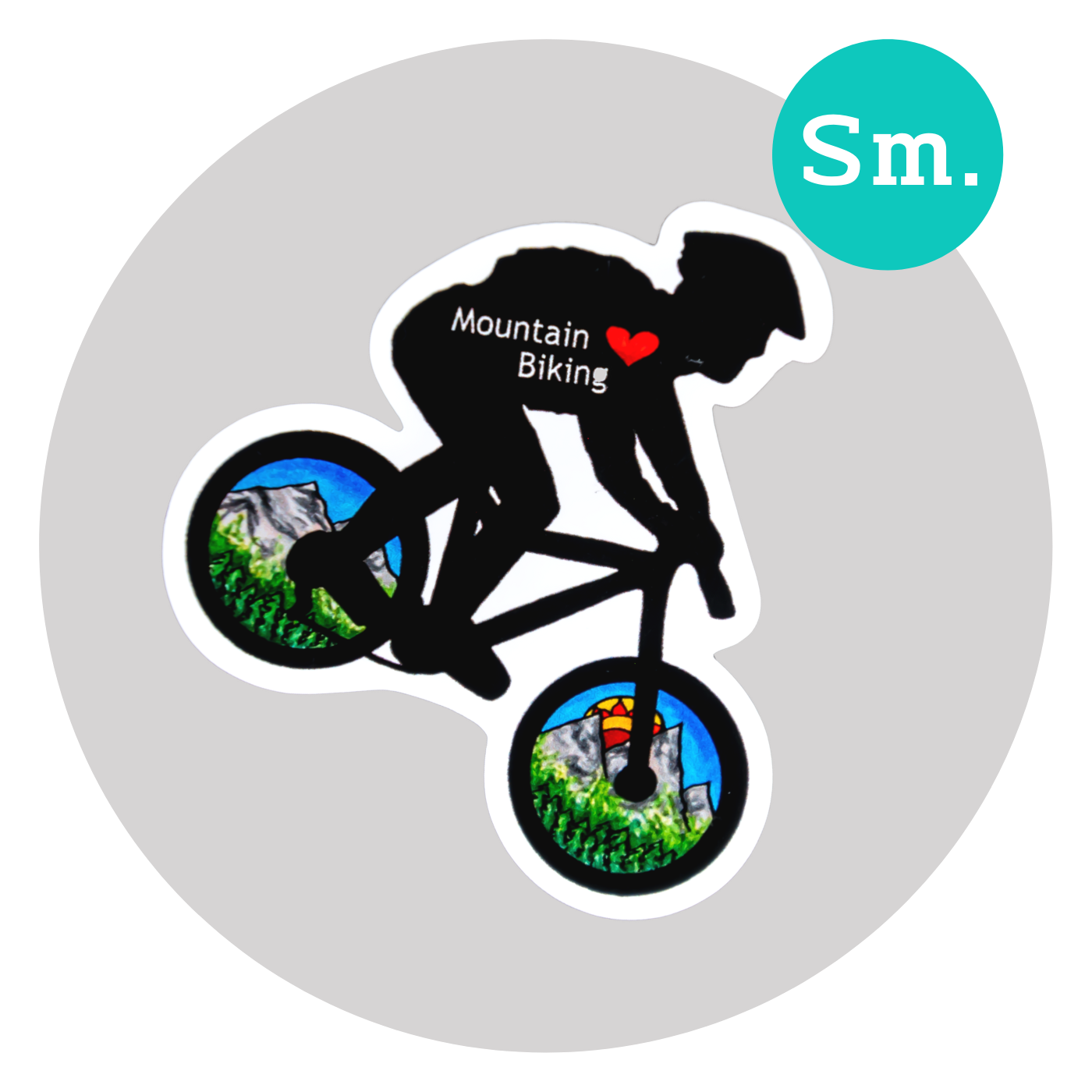 Love Mountain Biking Sticker ⌲ Small 2.5"x2"