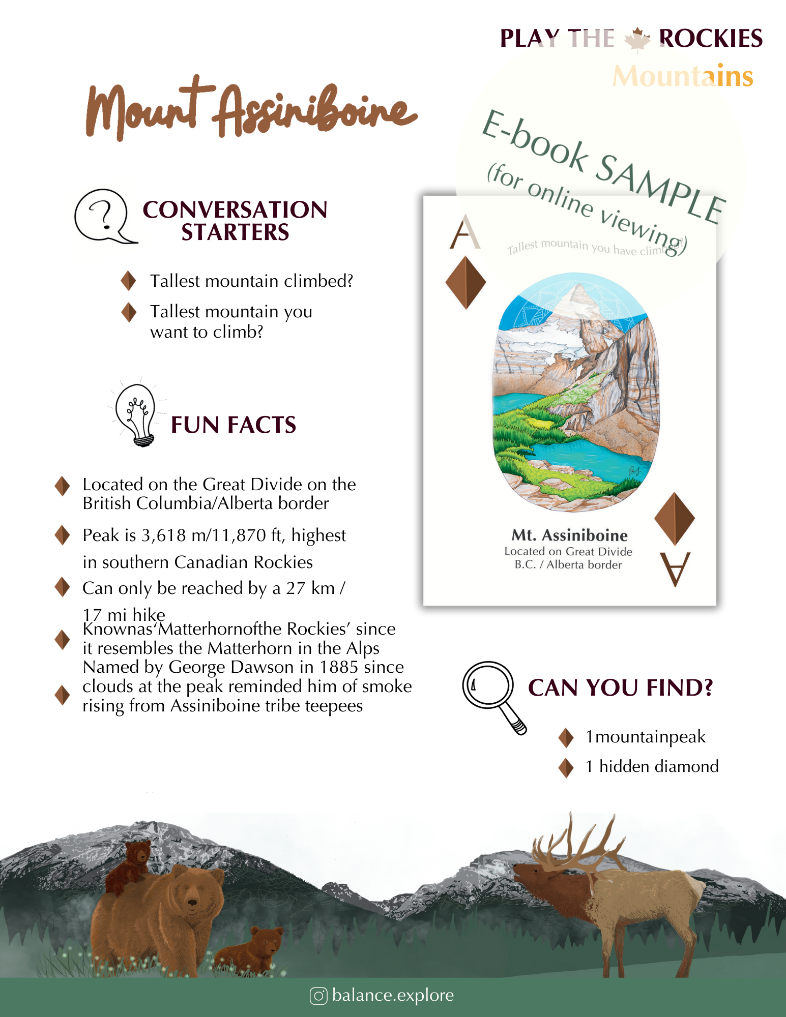 E-book of all: 54 Information Sheets • Mountains • Wildlife • Activities • Wildflowers