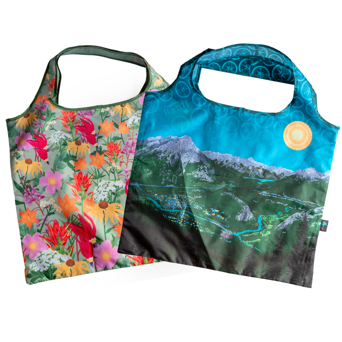 Your Choice: Set of 2 Tote Bags ⌲ Explore the Rockies, Wildflowers of the Rockies
