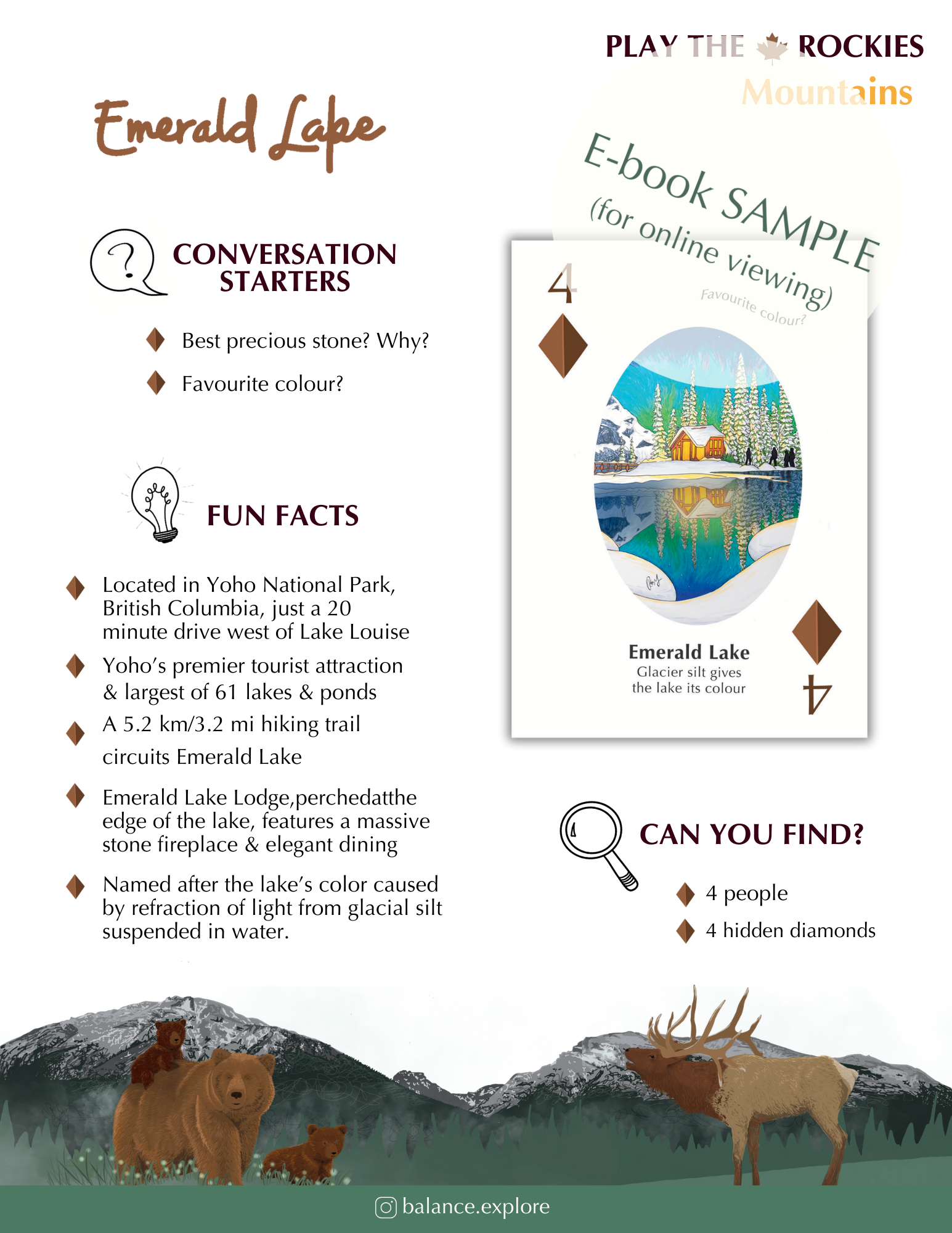 E-book of all: 54 Information Sheets • Mountains • Wildlife • Activities • Wildflowers