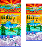 Your Choice: Set of 2 Buffs - Lake Louise Morning Fire, Love Powder, Bow Valley Aurora, Autumn Peaks, Lake Louise Golden Hour, Morant's Curve, Canmore Three Sisters, Rainbow Rockies, Rainbow Rockies Jr. ⌲ LIMITED EDITION