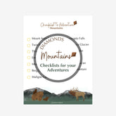 Checklist to Adventure: Mountains - Diamonds ⌲ Printable