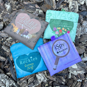 Your Choice: Set of 2 Tote Bags ⌲ Explore the Rockies, Wildflowers of the Rockies, iSpy the Rockies, Wildlife of the Rockies