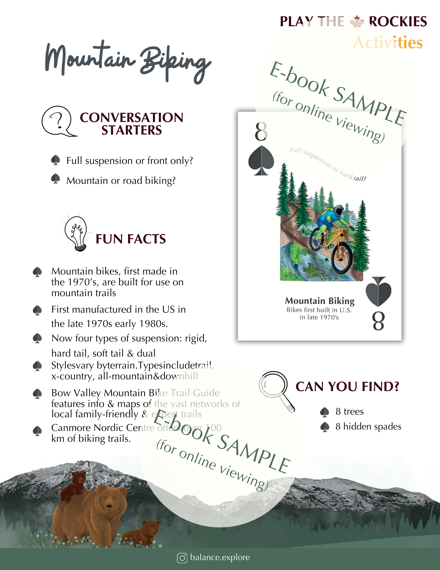 E-book of all: 54 Information Sheets • Mountains • Wildlife • Activities • Wildflowers