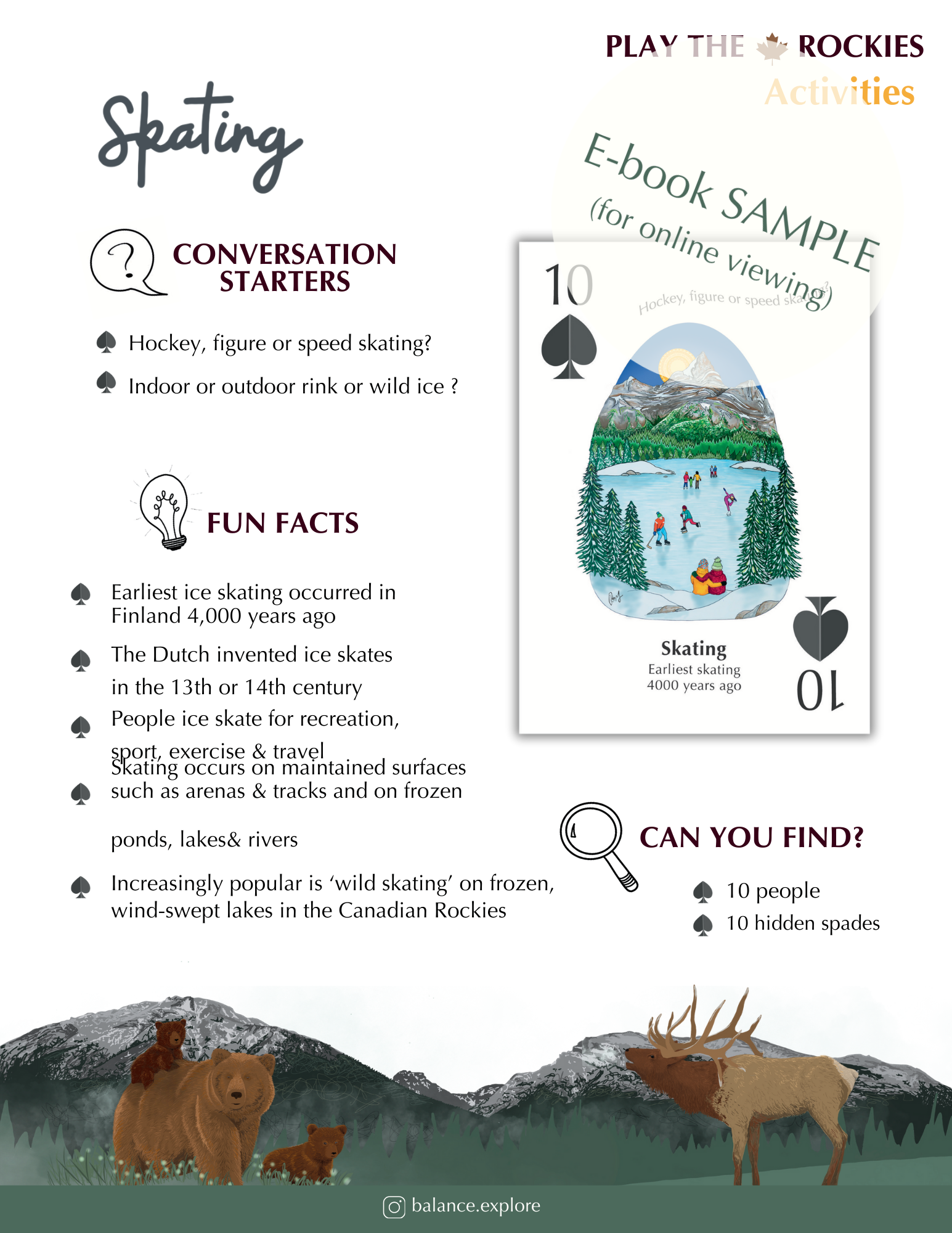 E-book of all: 54 Information Sheets • Mountains • Wildlife • Activities • Wildflowers