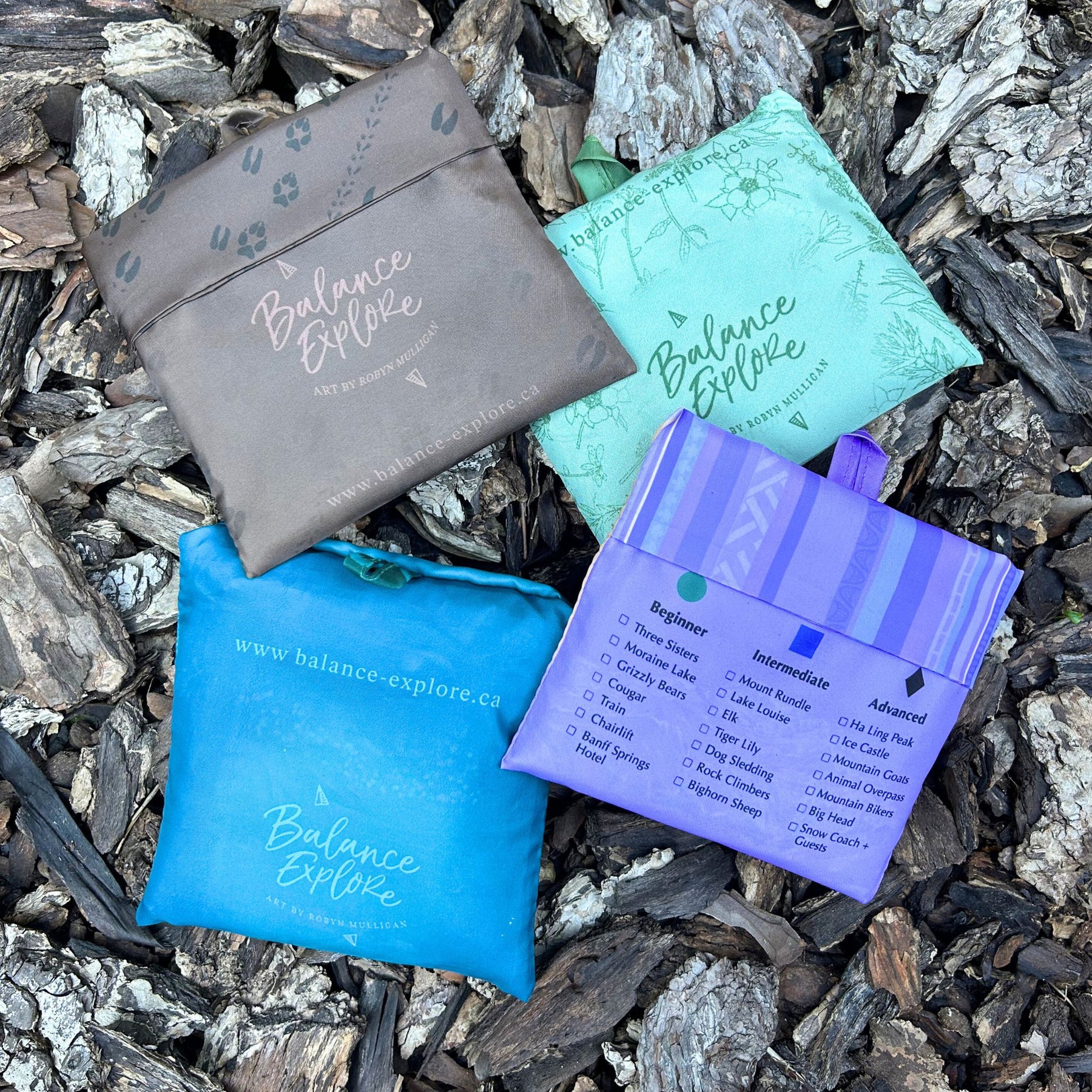 Your Choice: Set of 2 Tote Bags ⌲ Explore the Rockies, Wildflowers of the Rockies, iSpy the Rockies, Wildlife of the Rockies