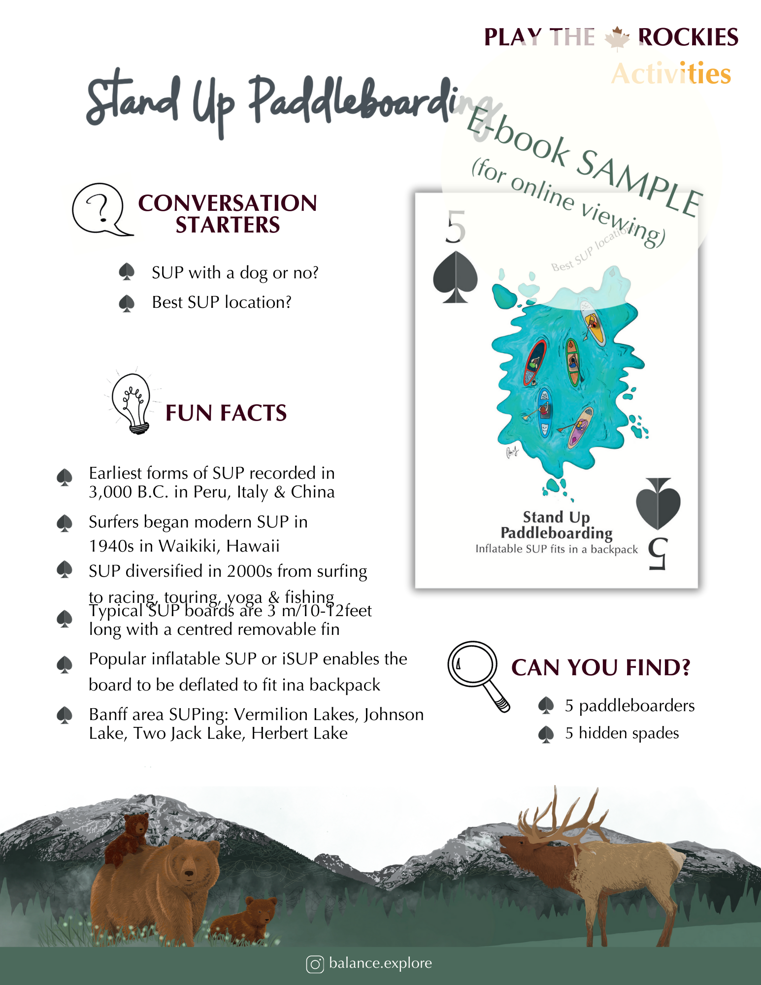 E-book of all: 54 Information Sheets • Mountains • Wildlife • Activities • Wildflowers
