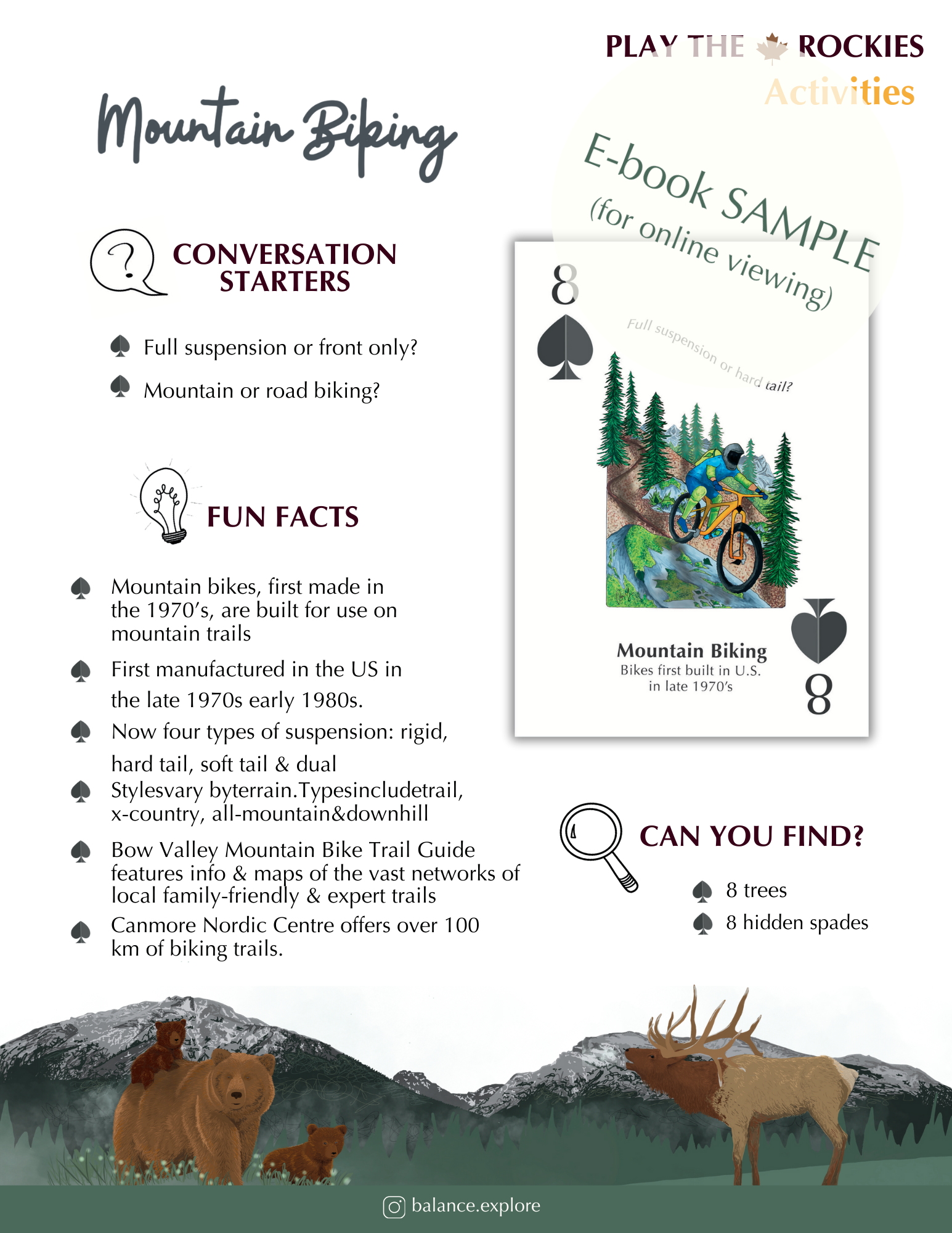 E-book of all: 54 Information Sheets • Mountains • Wildlife • Activities • Wildflowers