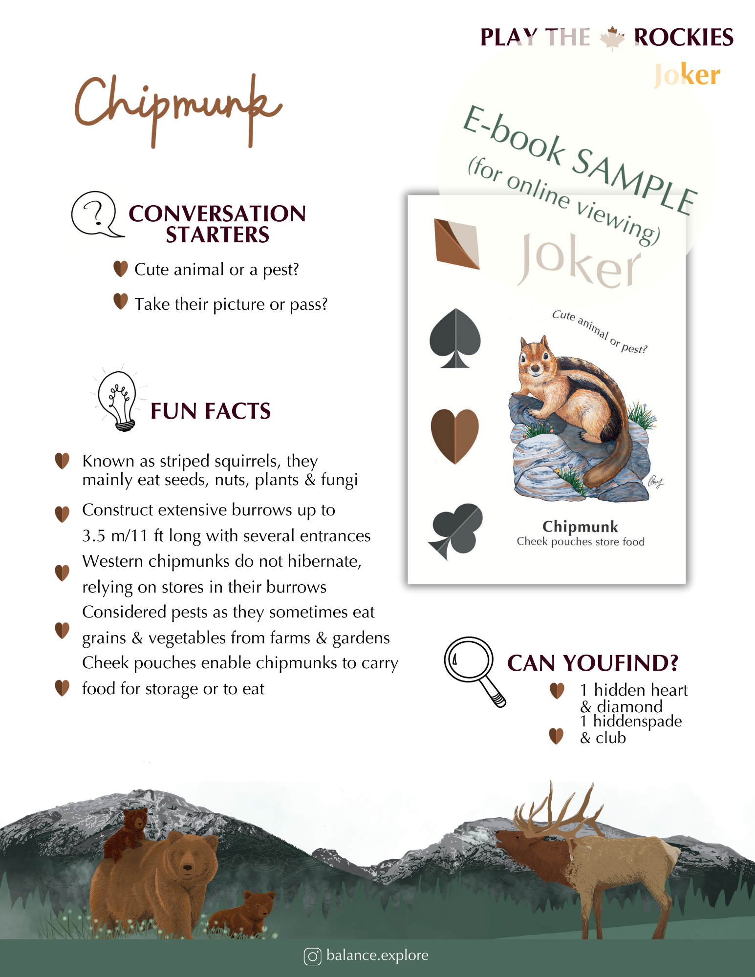 E-book of all: 54 Information Sheets • Mountains • Wildlife • Activities • Wildflowers