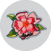 Alberta Wild Rose Embroidered Patch