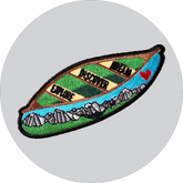 Canoe Embroidered Patch: Dream, Discover, Explore