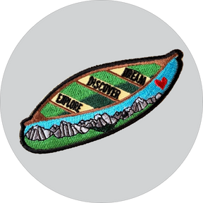 Canoe Embroidered Patch: Dream, Discover, Explore