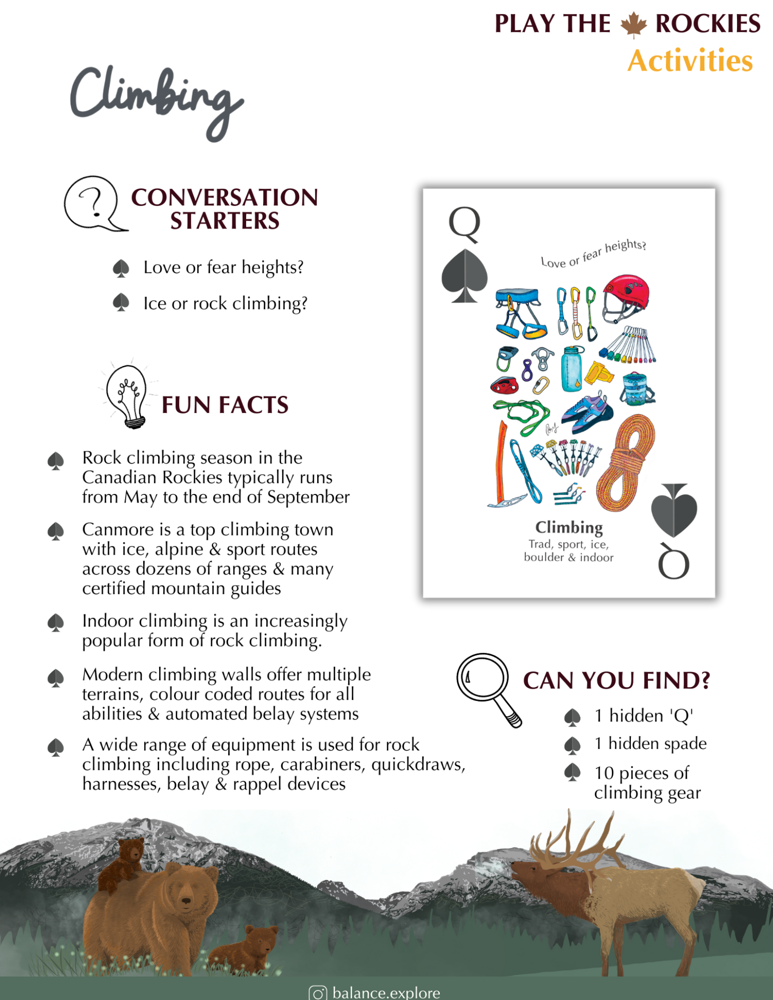 12 Queen - Climbing - Activities - Information Sheet